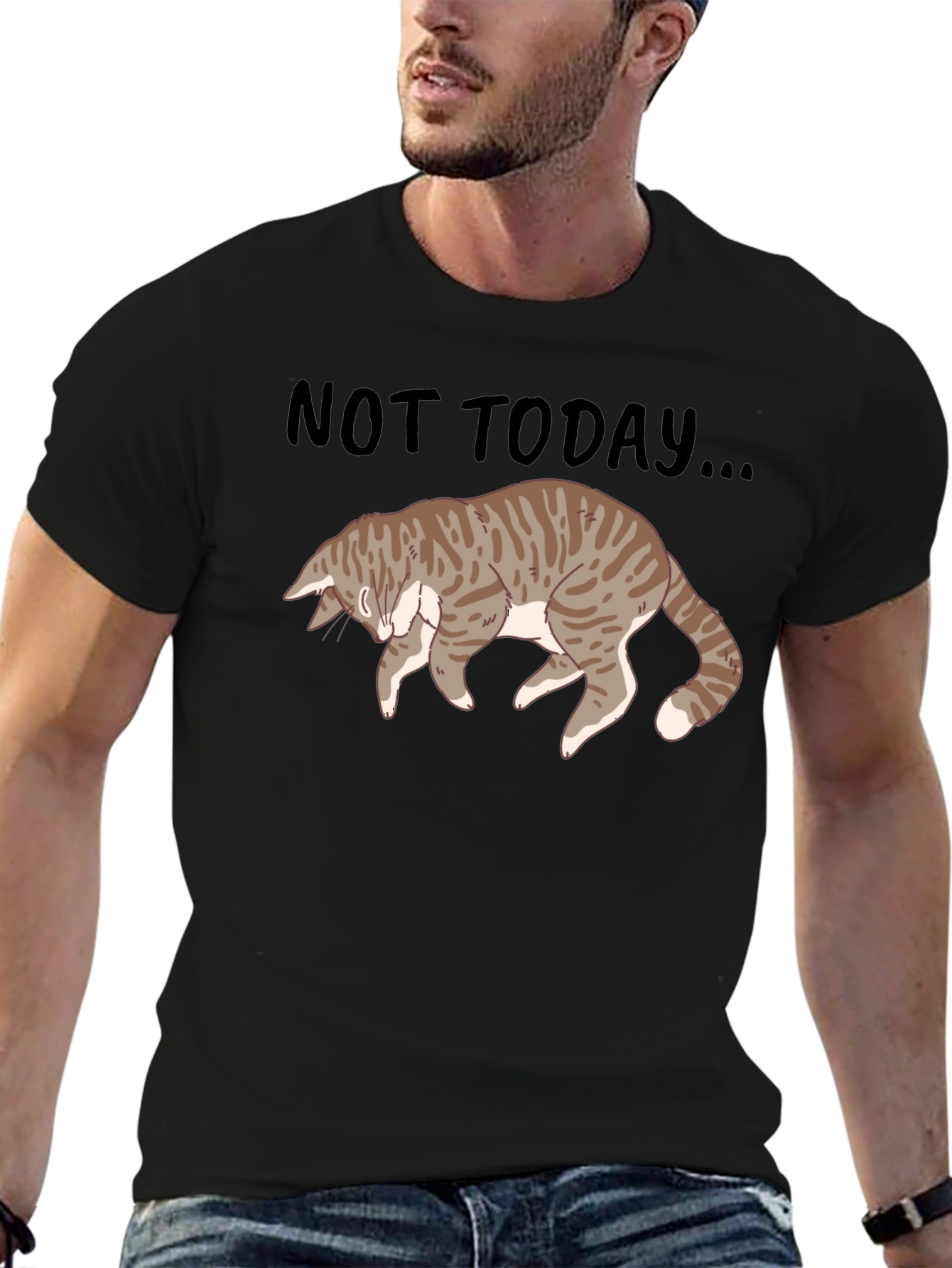 Not Today Cat Graphic T-Shirt
