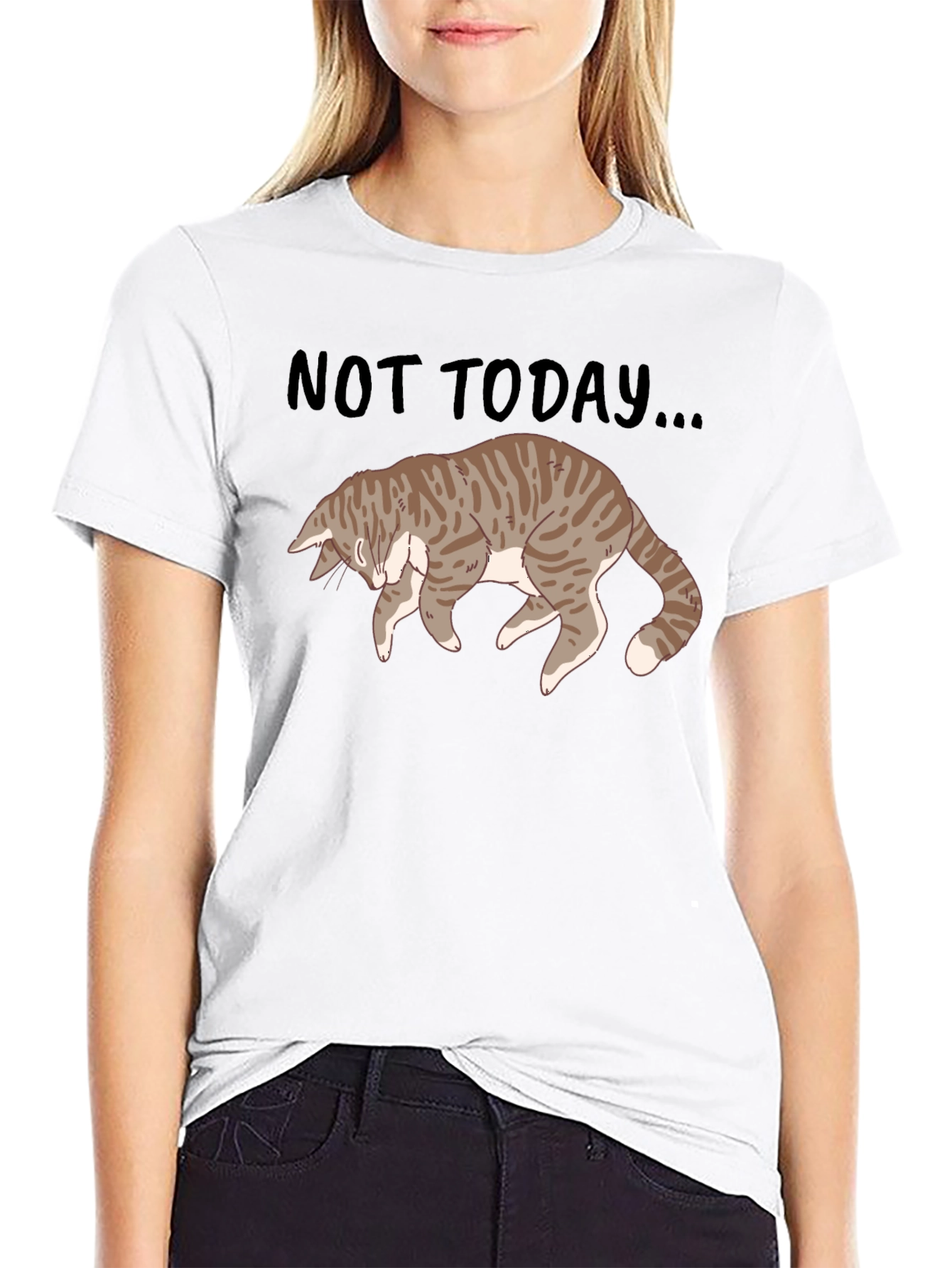 Not Today Cat Graphic T-Shirt