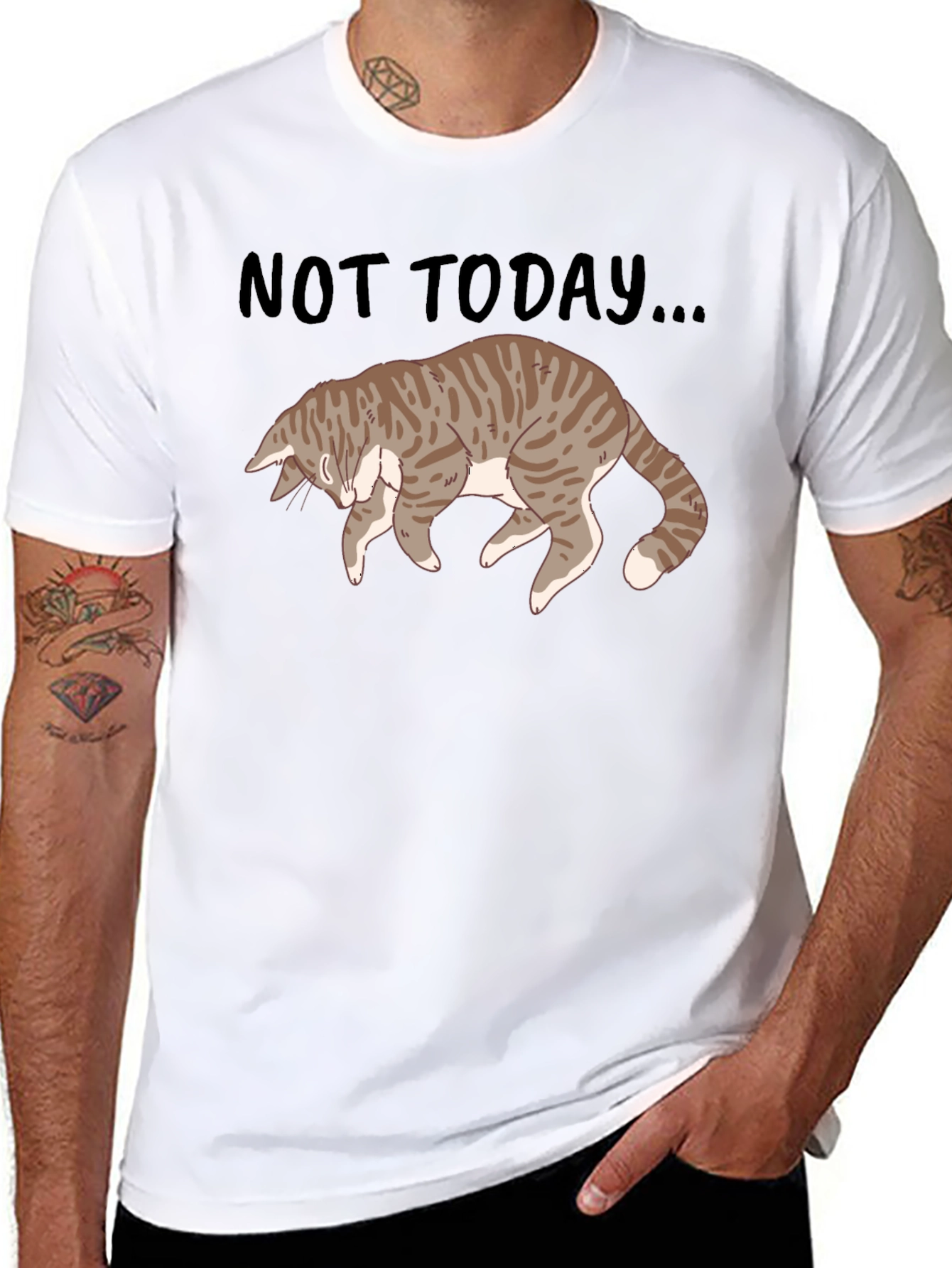 Not Today Cat Graphic T-Shirt
