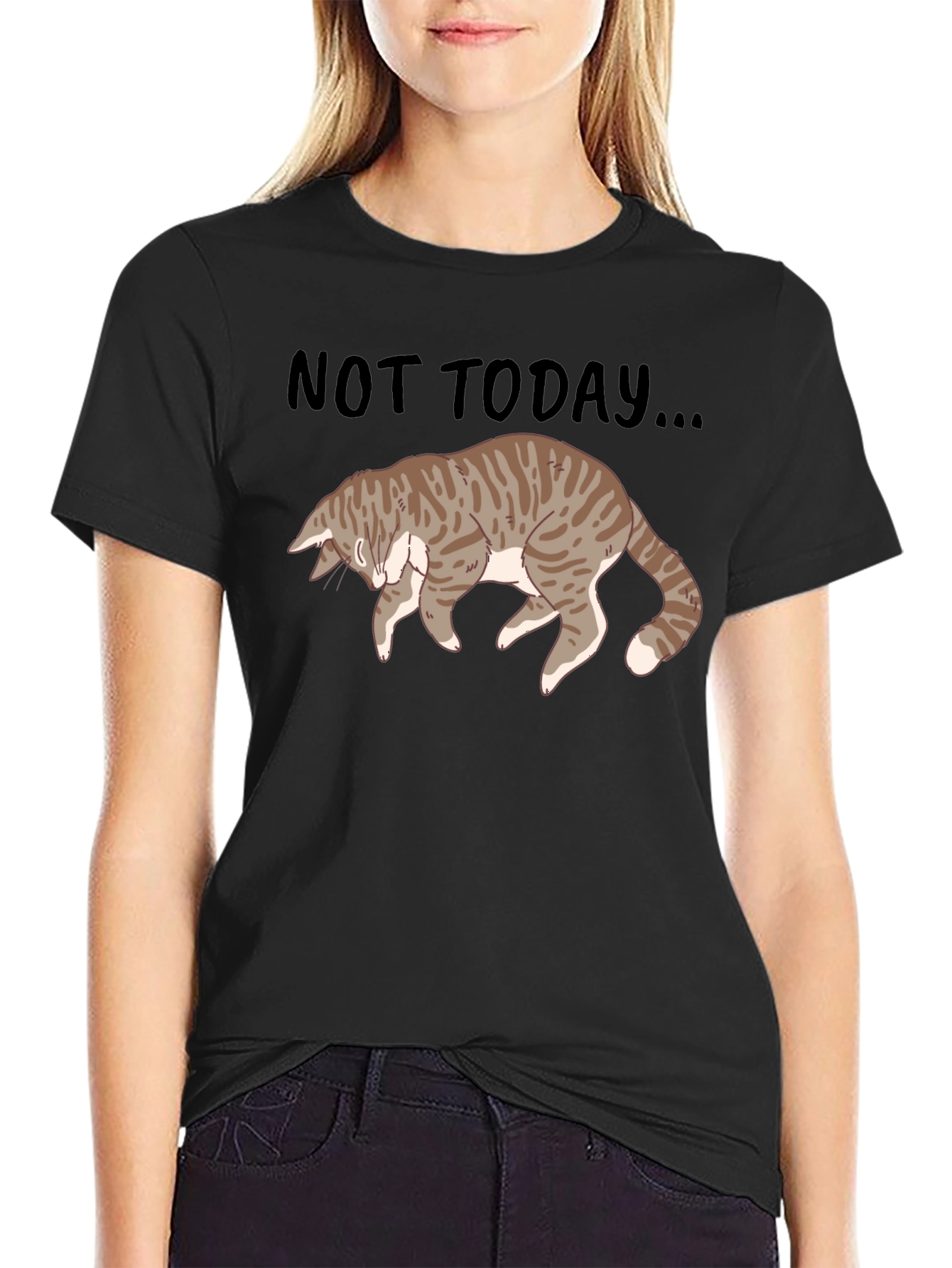 Not Today Cat Graphic T-Shirt