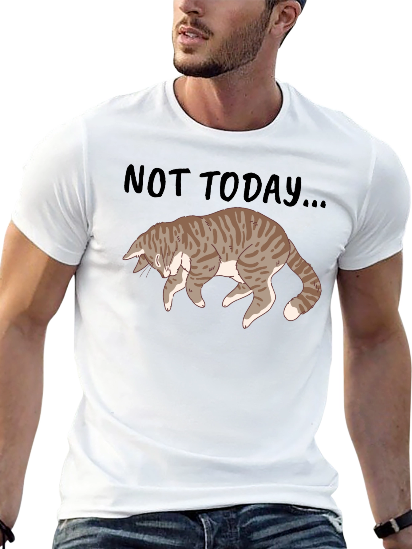 Not Today Cat Graphic T-Shirt