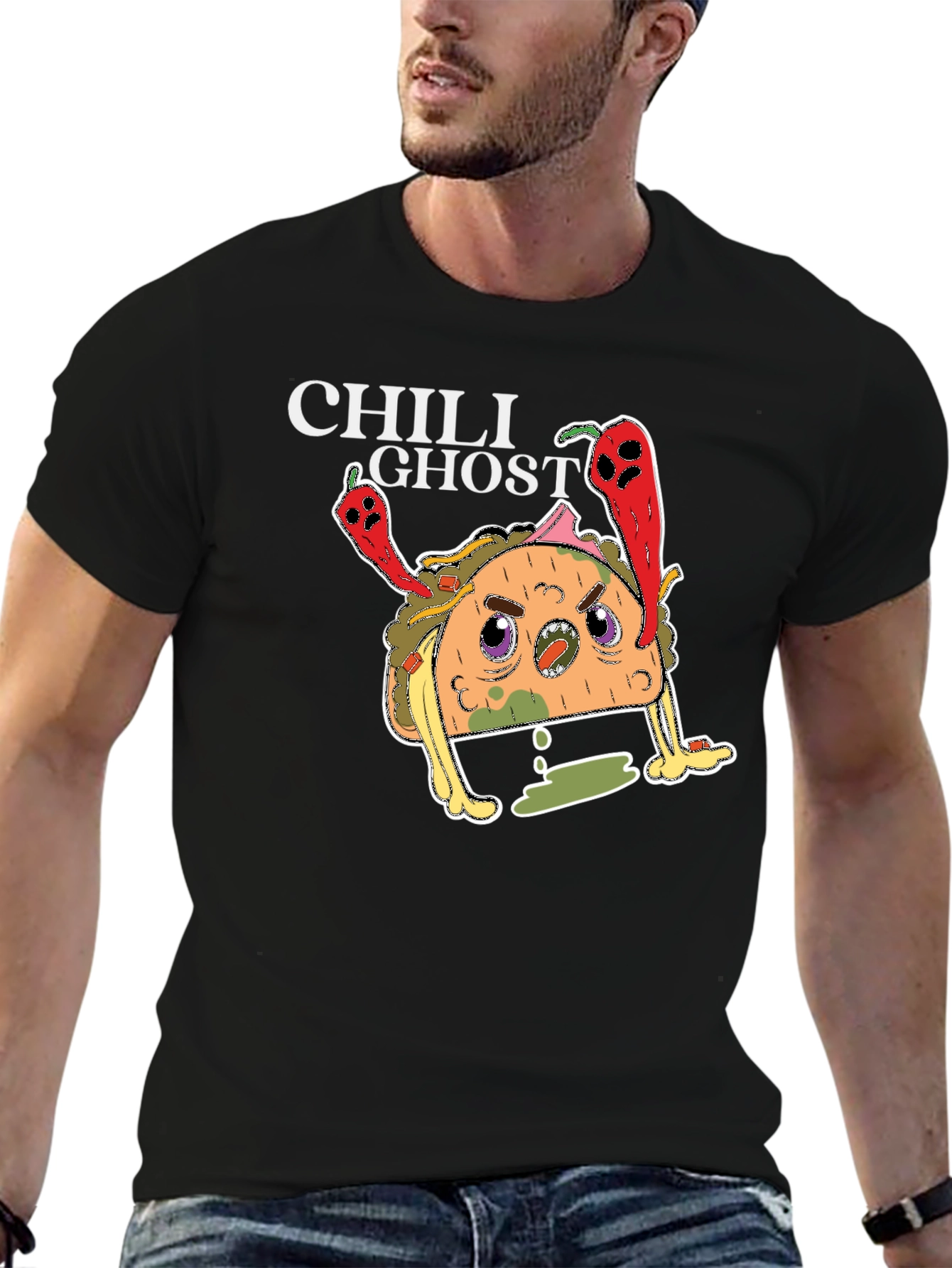 Chili Ghost Taco Graphic T-Shirt