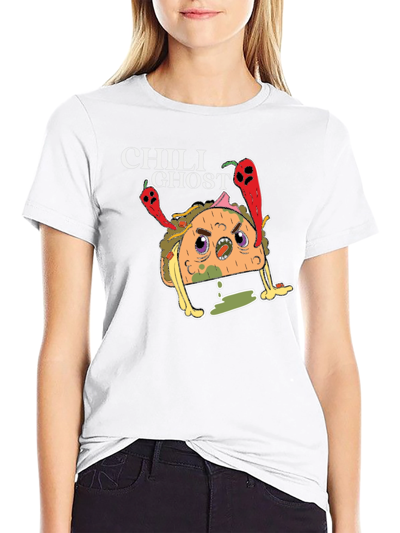 Chili Ghost Taco Graphic T-Shirt