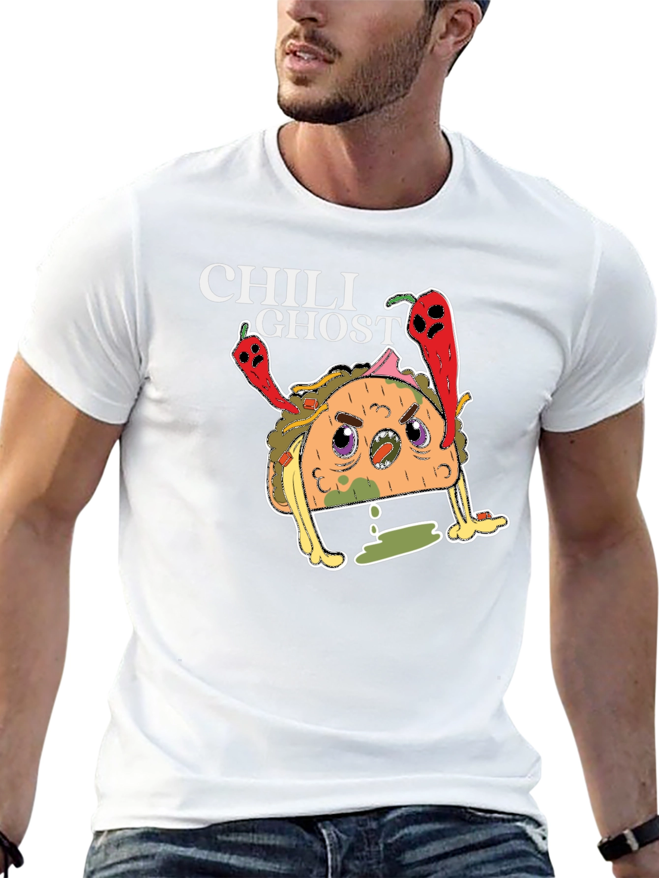 Chili Ghost Taco Graphic T-Shirt