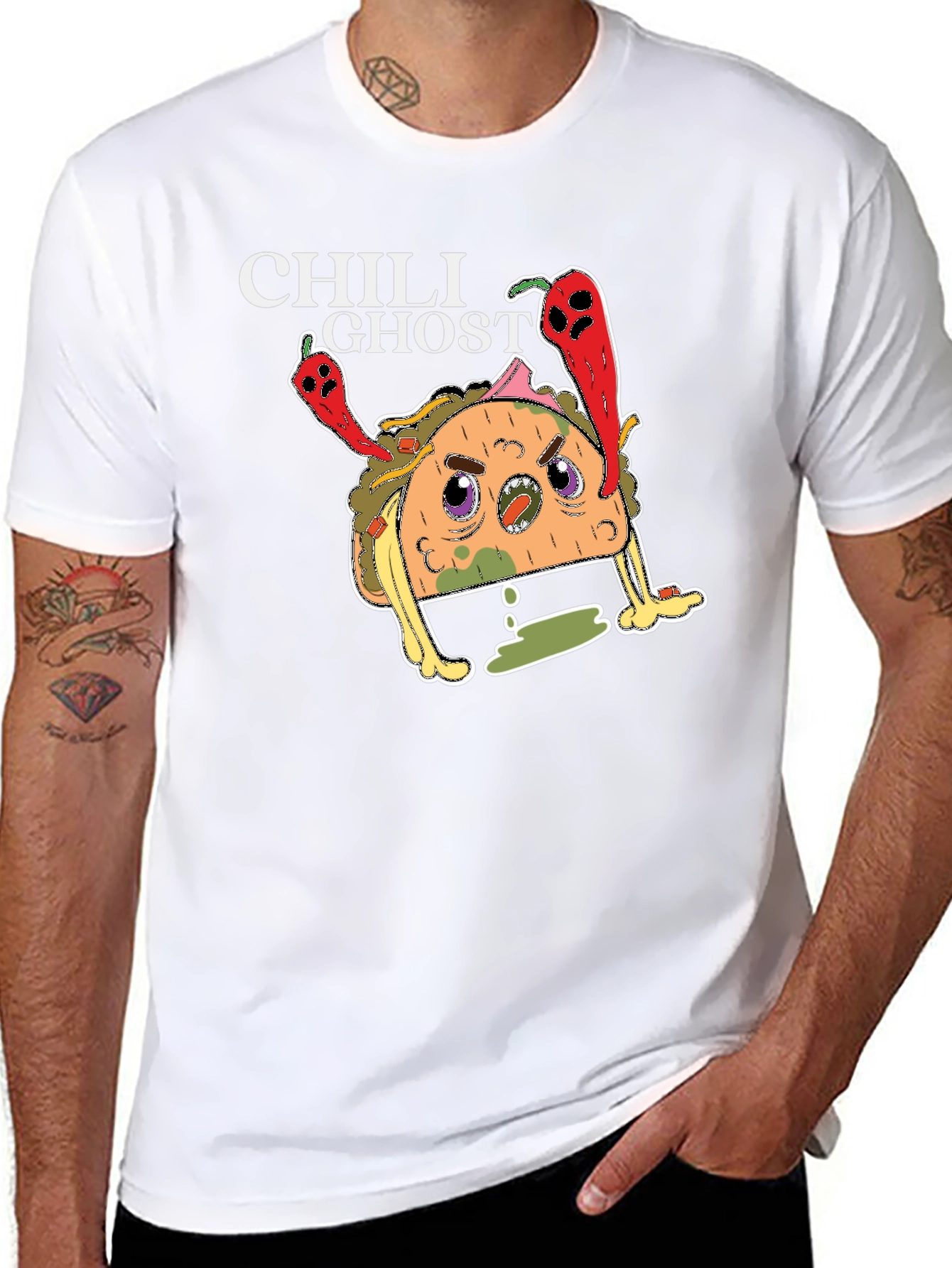 Chili Ghost Taco Graphic T-Shirt