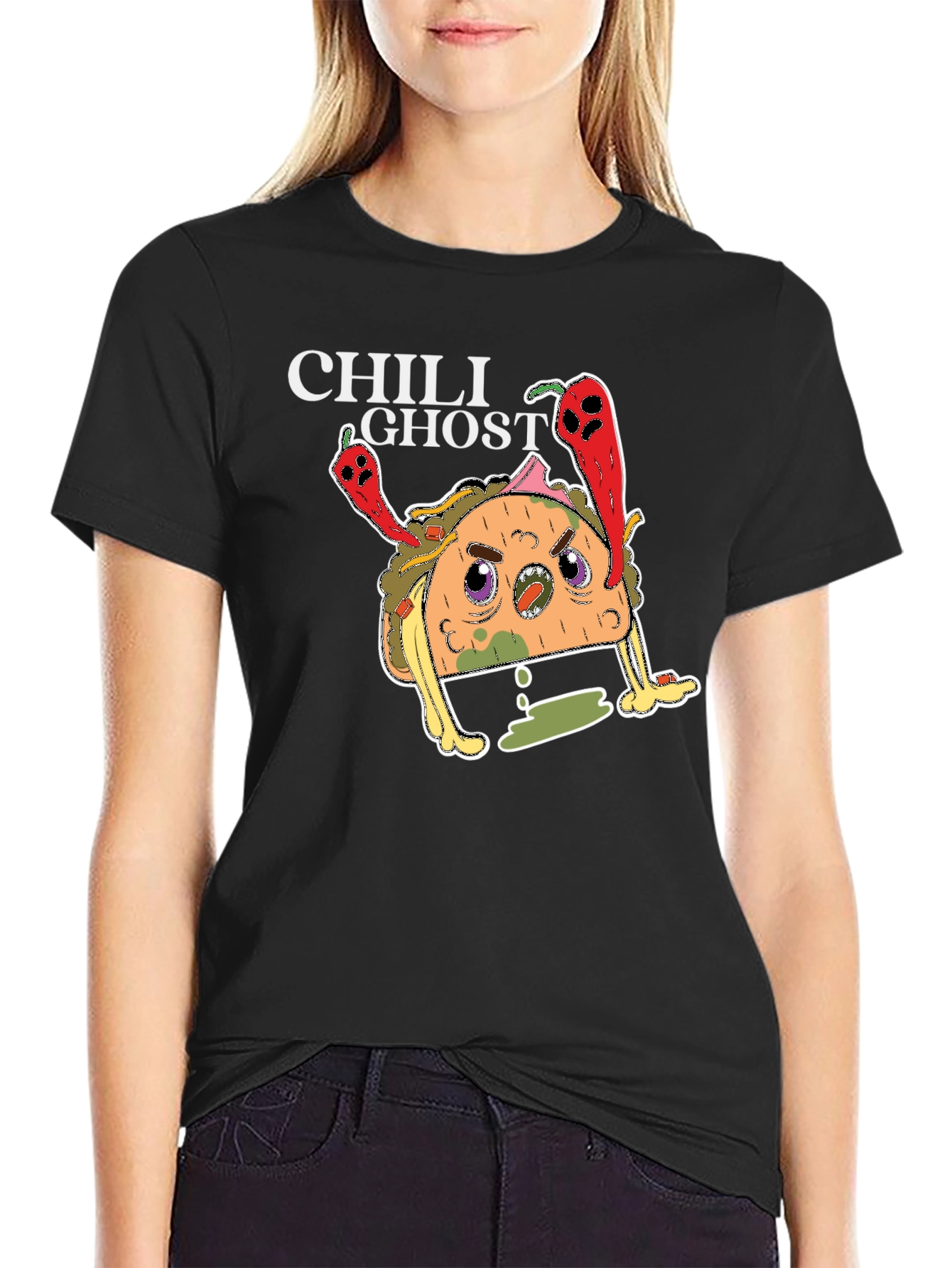 Chili Ghost Taco Graphic T-Shirt