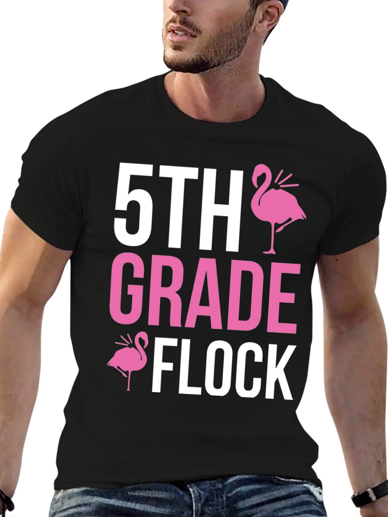 5th Grade Flock T-Shirt - Pink Flamingo