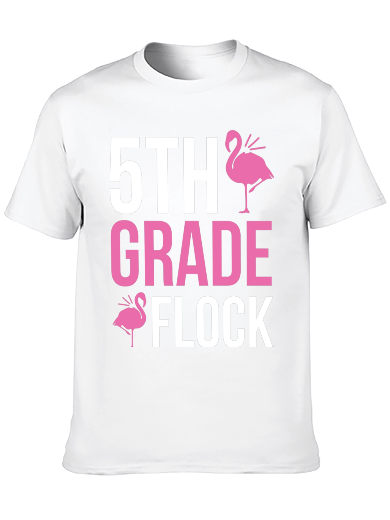5th Grade Flock T-Shirt - Pink Flamingo