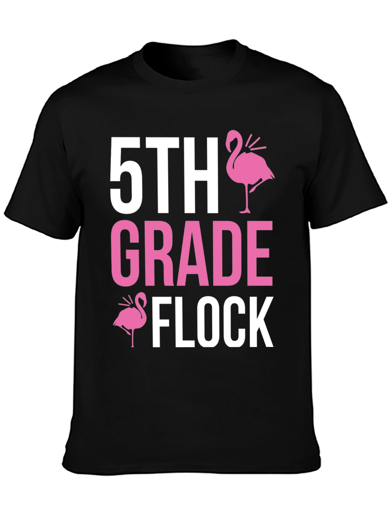 5th Grade Flock T-Shirt - Pink Flamingo