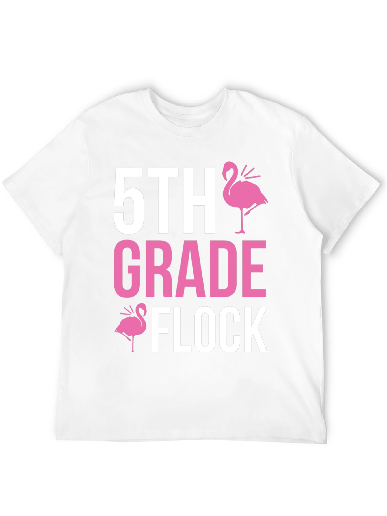 5th Grade Flock T-Shirt - Pink Flamingo