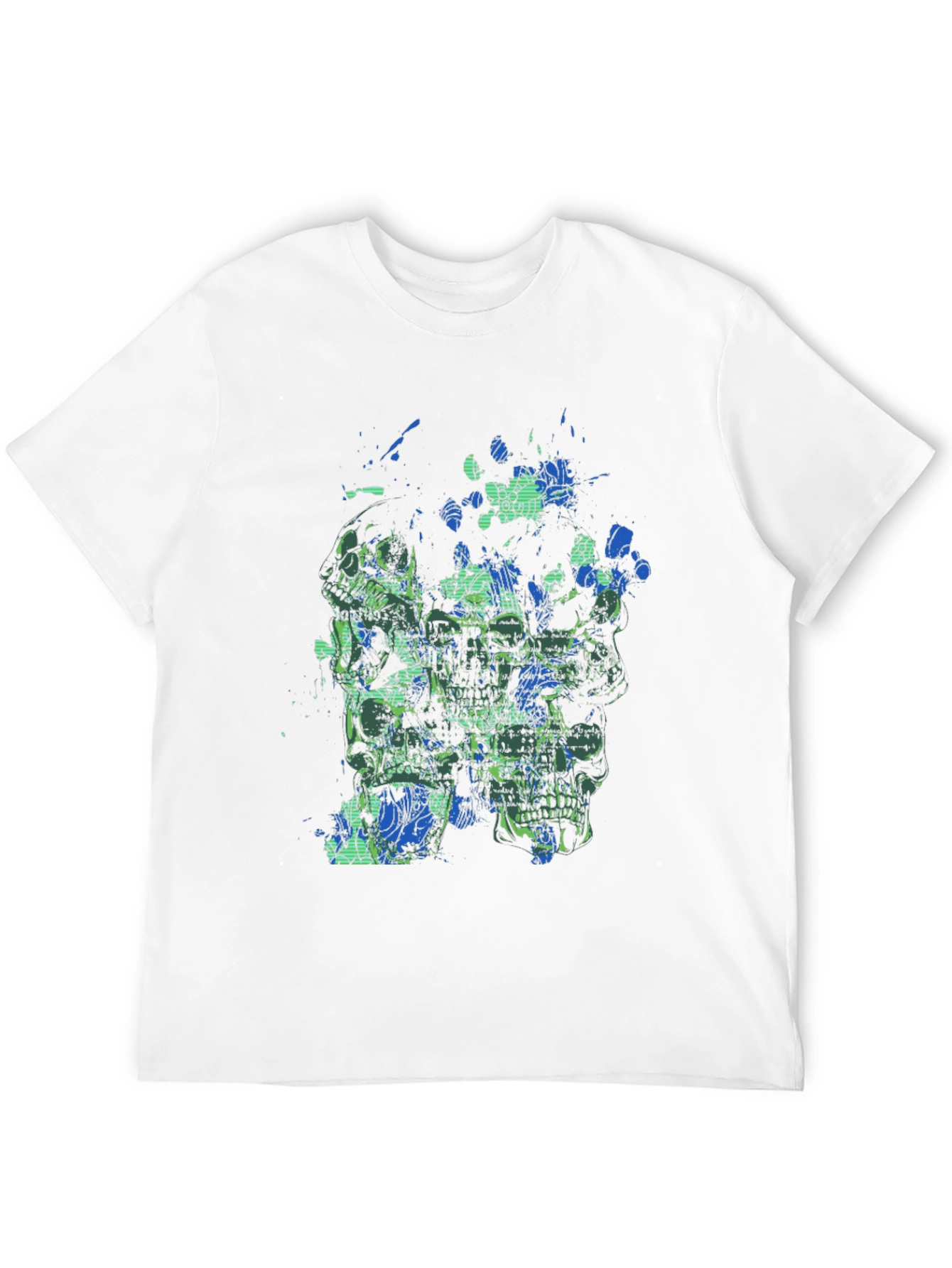 Abstract Skull Graphic Print Mens Black T-Shirt