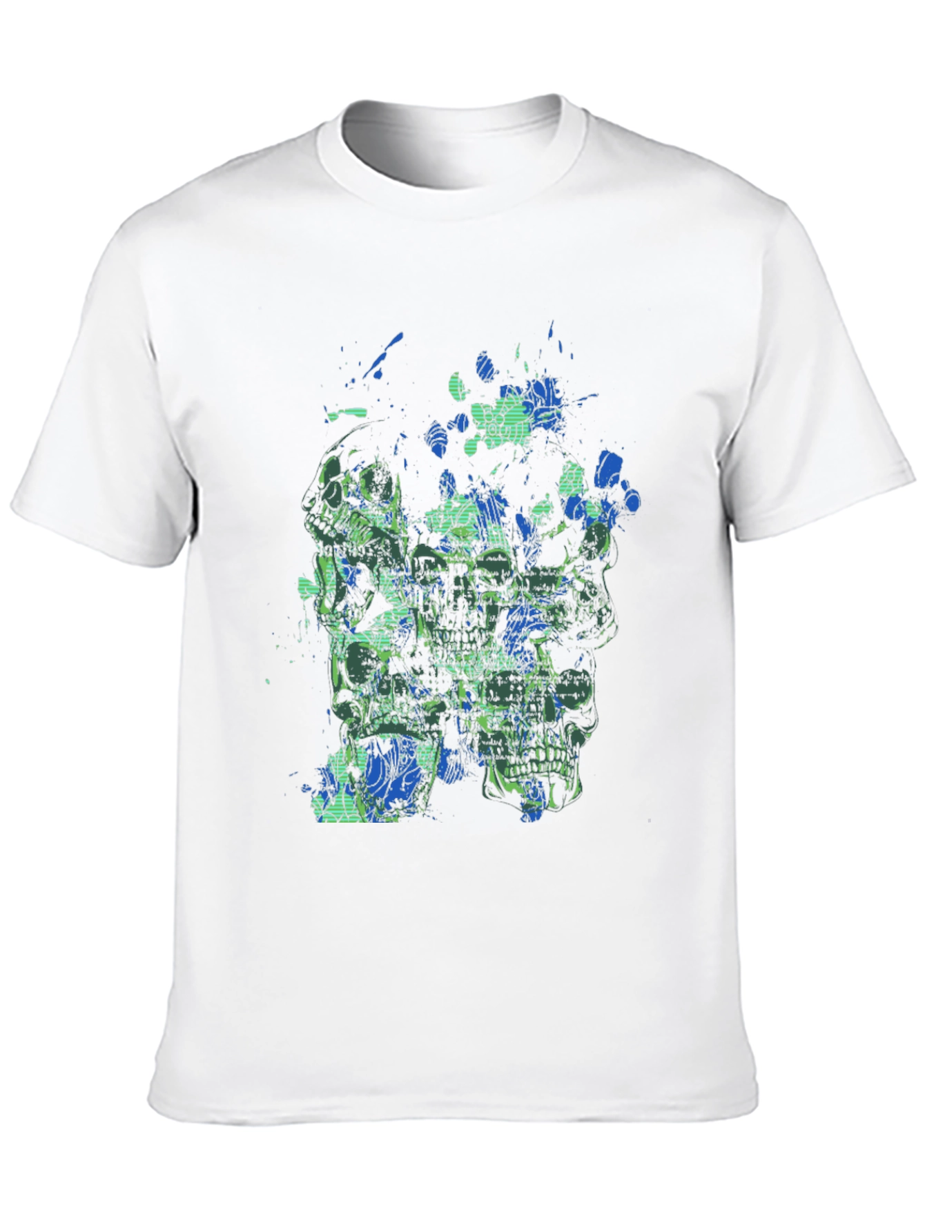 Abstract Skull Graphic Print Mens Black T-Shirt