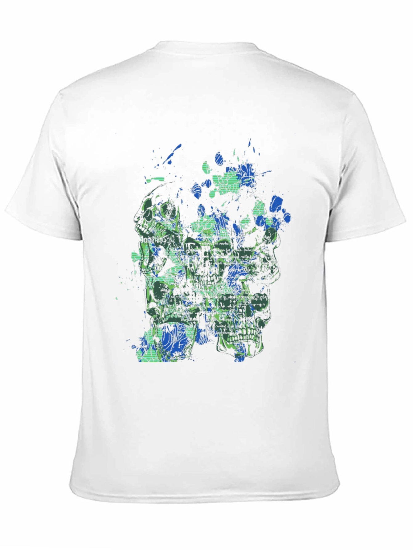 Abstract Skull Graphic Print Mens Black T-Shirt