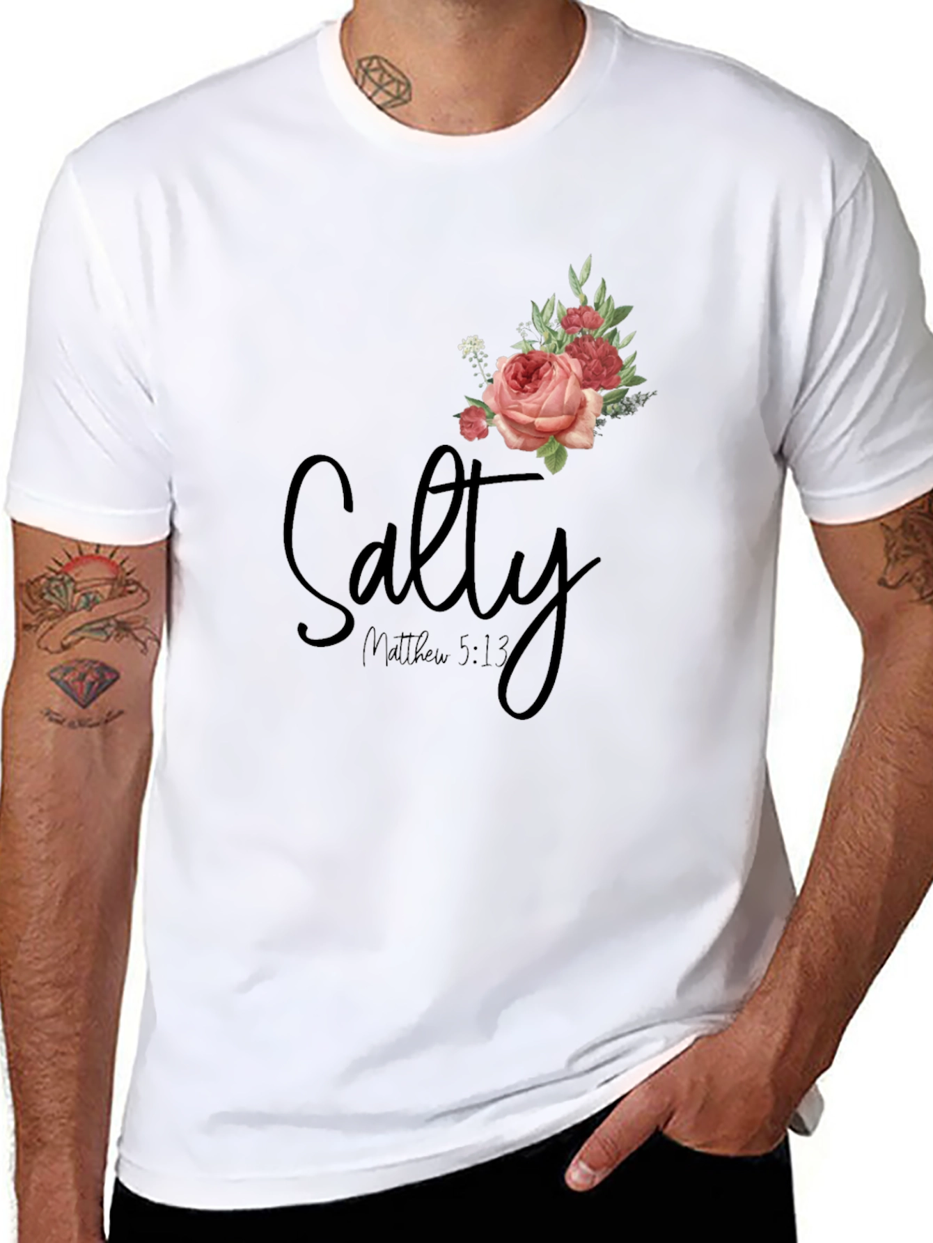 Salty Matthew 5:13 Rose Graphic T-Shirt