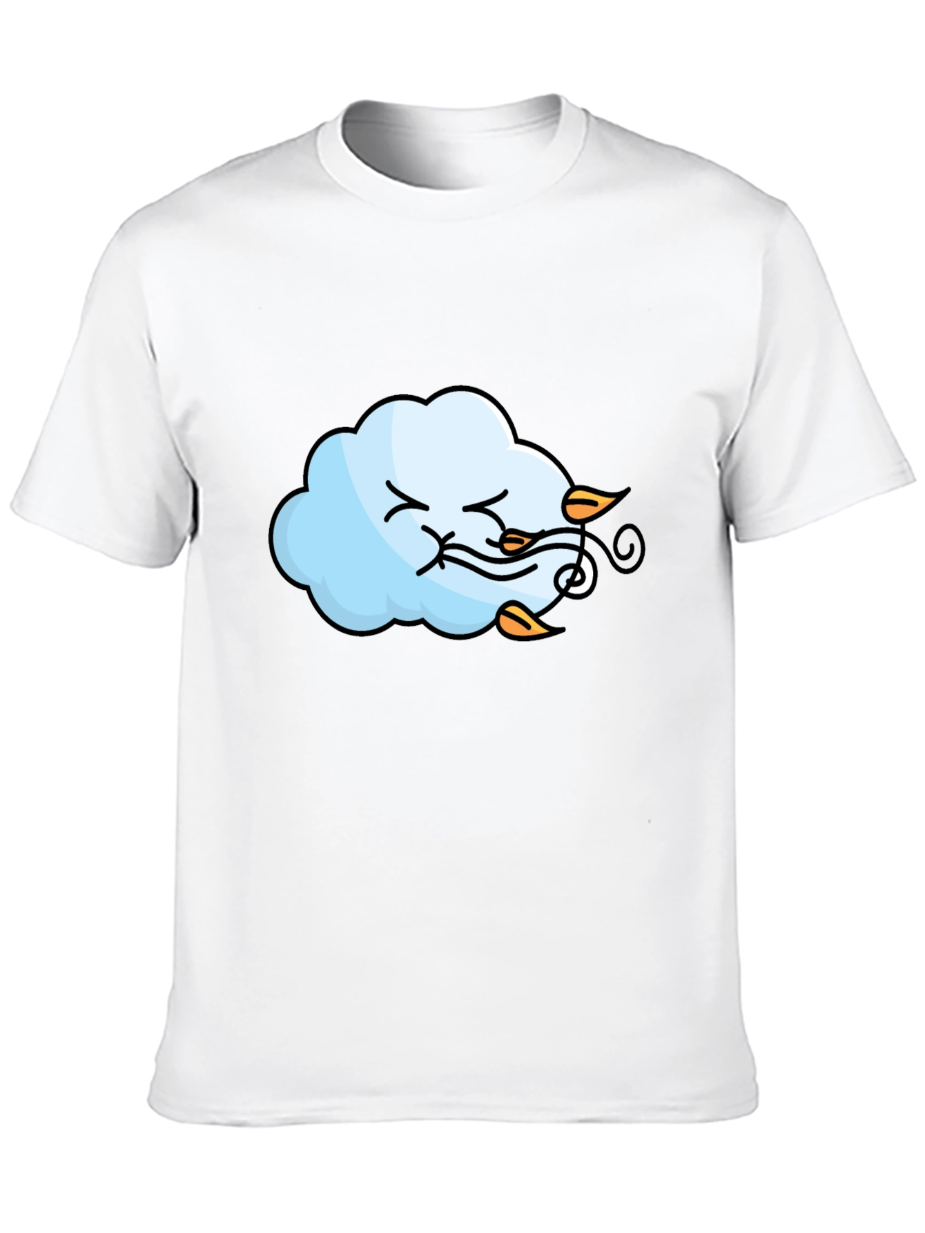 Windy Cloud Graphic T-Shirt - Black Cotton Tee