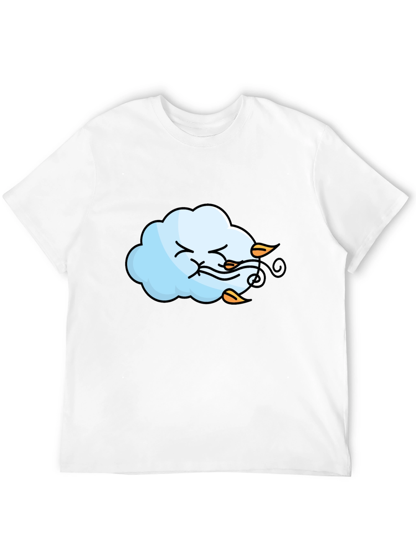 Windy Cloud Graphic T-Shirt - Black Cotton Tee