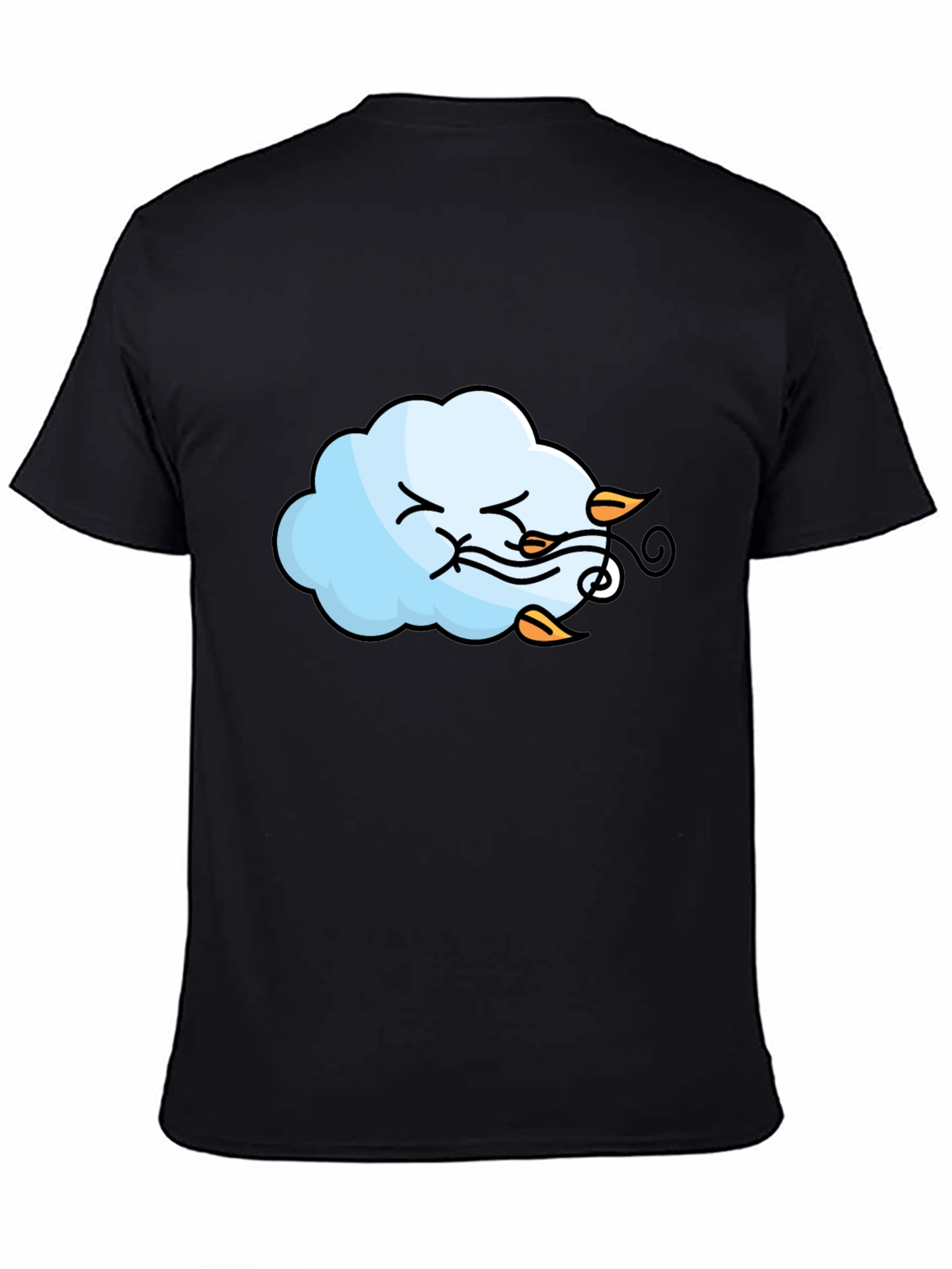 Windy Cloud Graphic T-Shirt - Black Cotton Tee