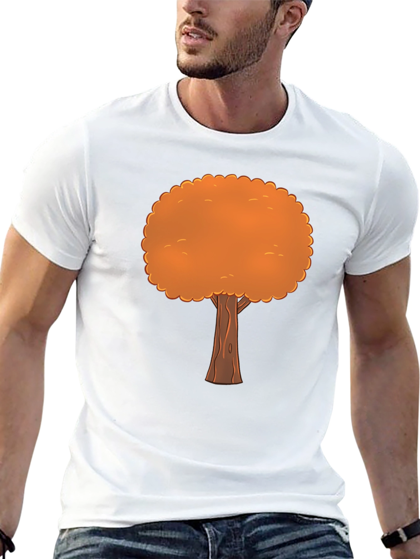 Fall Tree Graphic Tee - Black Cotton T-Shirt