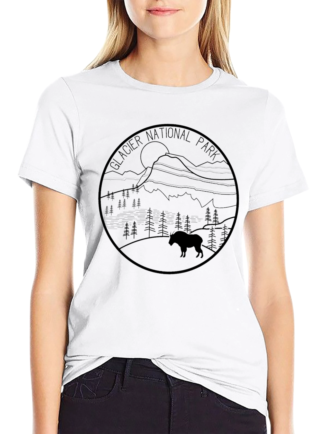 Glacier National Park Graphic Tee - Black