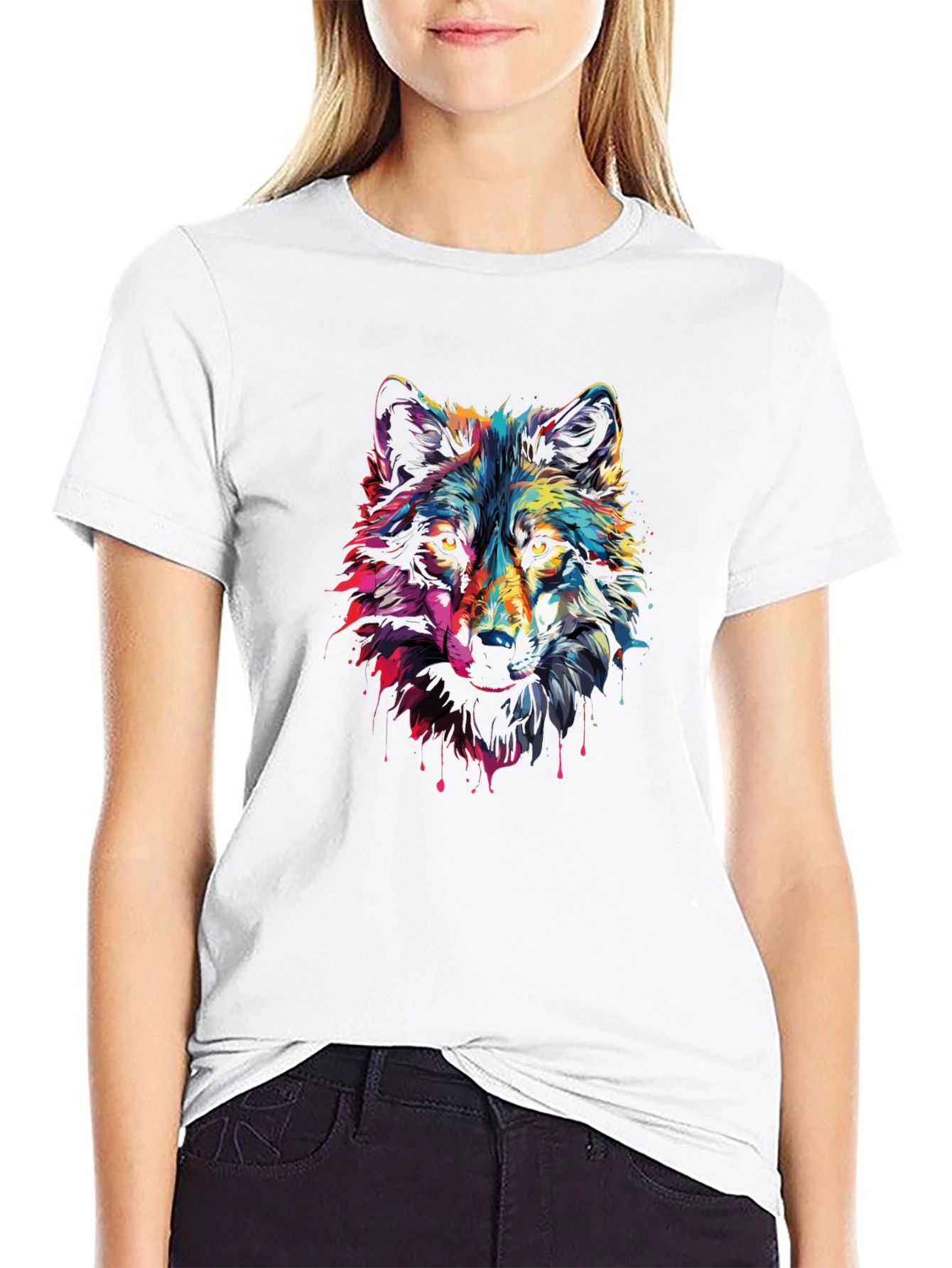 Vivid Wolf Graphic T-Shirt - Stylish Mens Tee