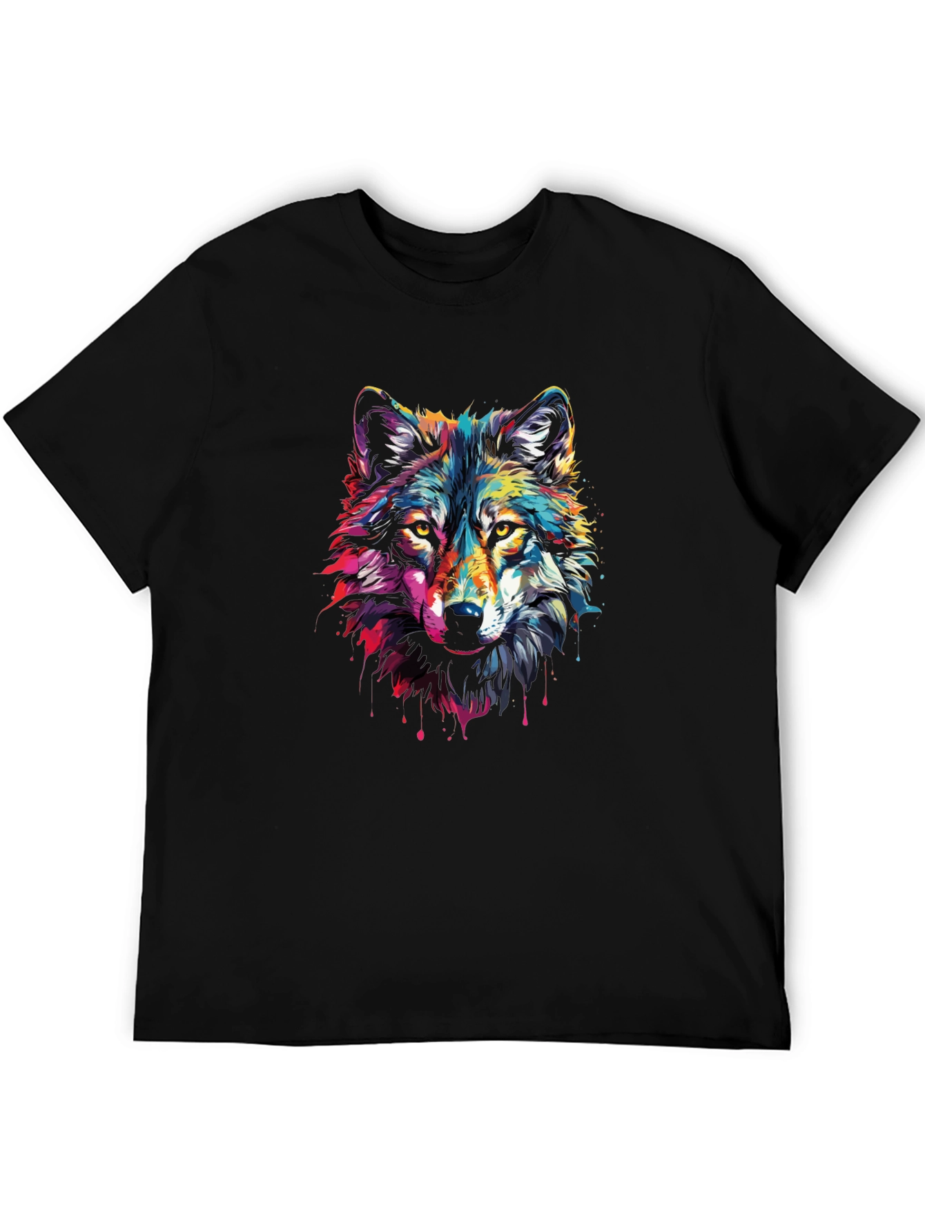 Vivid Wolf Graphic T-Shirt - Stylish Mens Tee