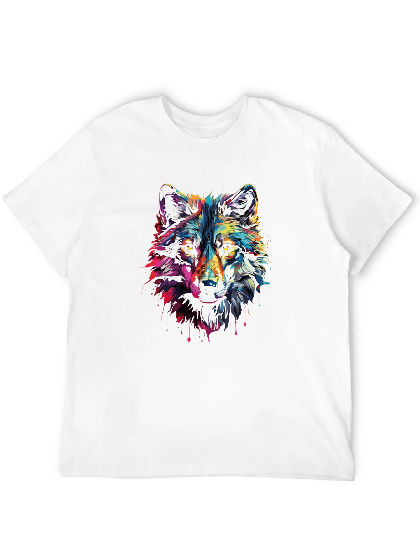 Vivid Wolf Graphic T-Shirt - Stylish Mens Tee