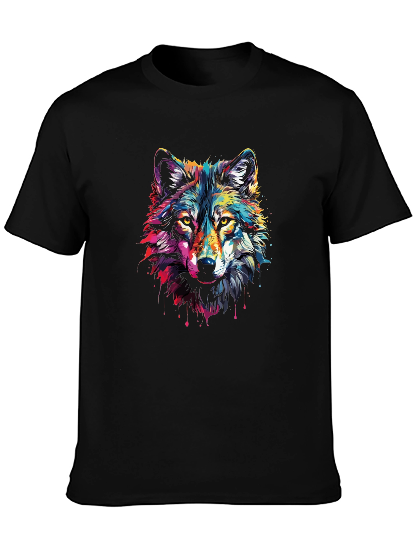 Vivid Wolf Graphic T-Shirt - Stylish Mens Tee