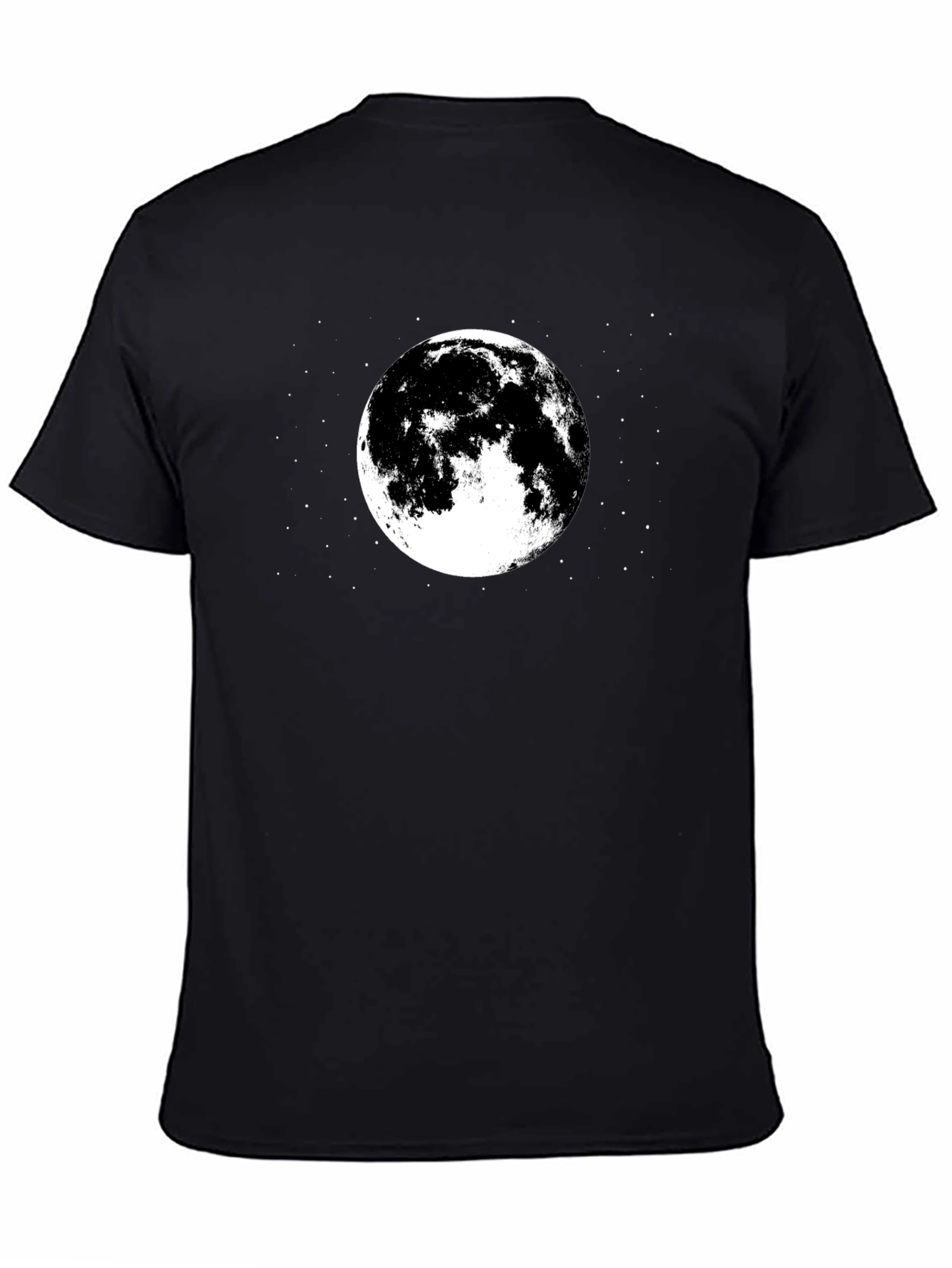 Moon Graphic Tee - Black Cotton T-Shirt