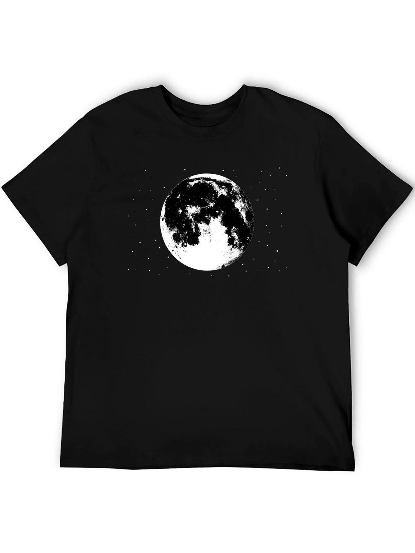 Moon Graphic Tee - Black Cotton T-Shirt