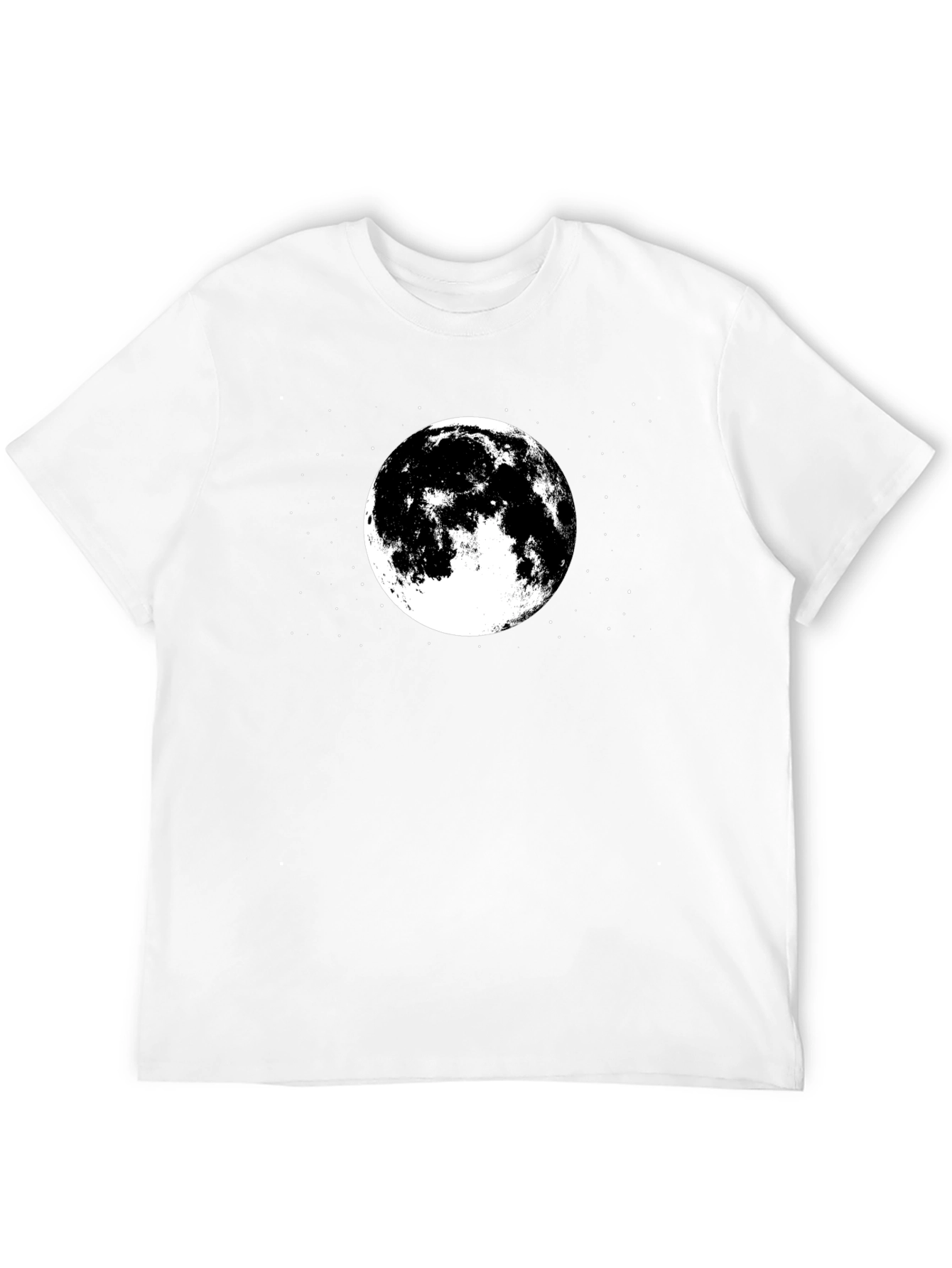 Moon Graphic Tee - Black Cotton T-Shirt