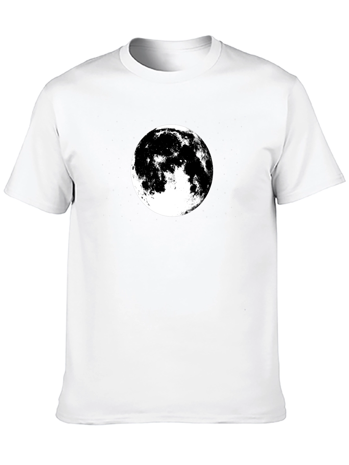 Moon Graphic Tee - Black Cotton T-Shirt