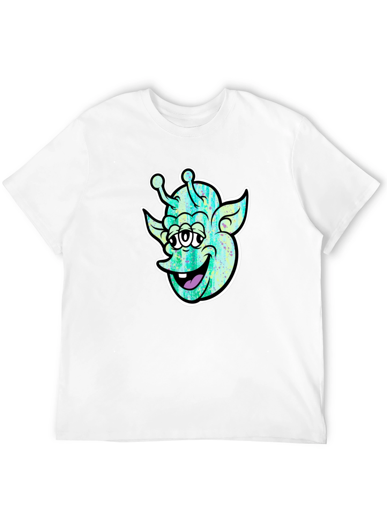 Funky Alien Graphic Black T-Shirt