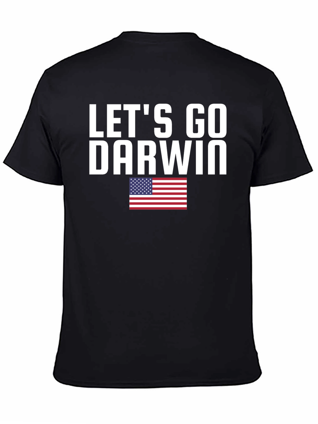 Lets Go Darwin T-Shirt American Flag Black