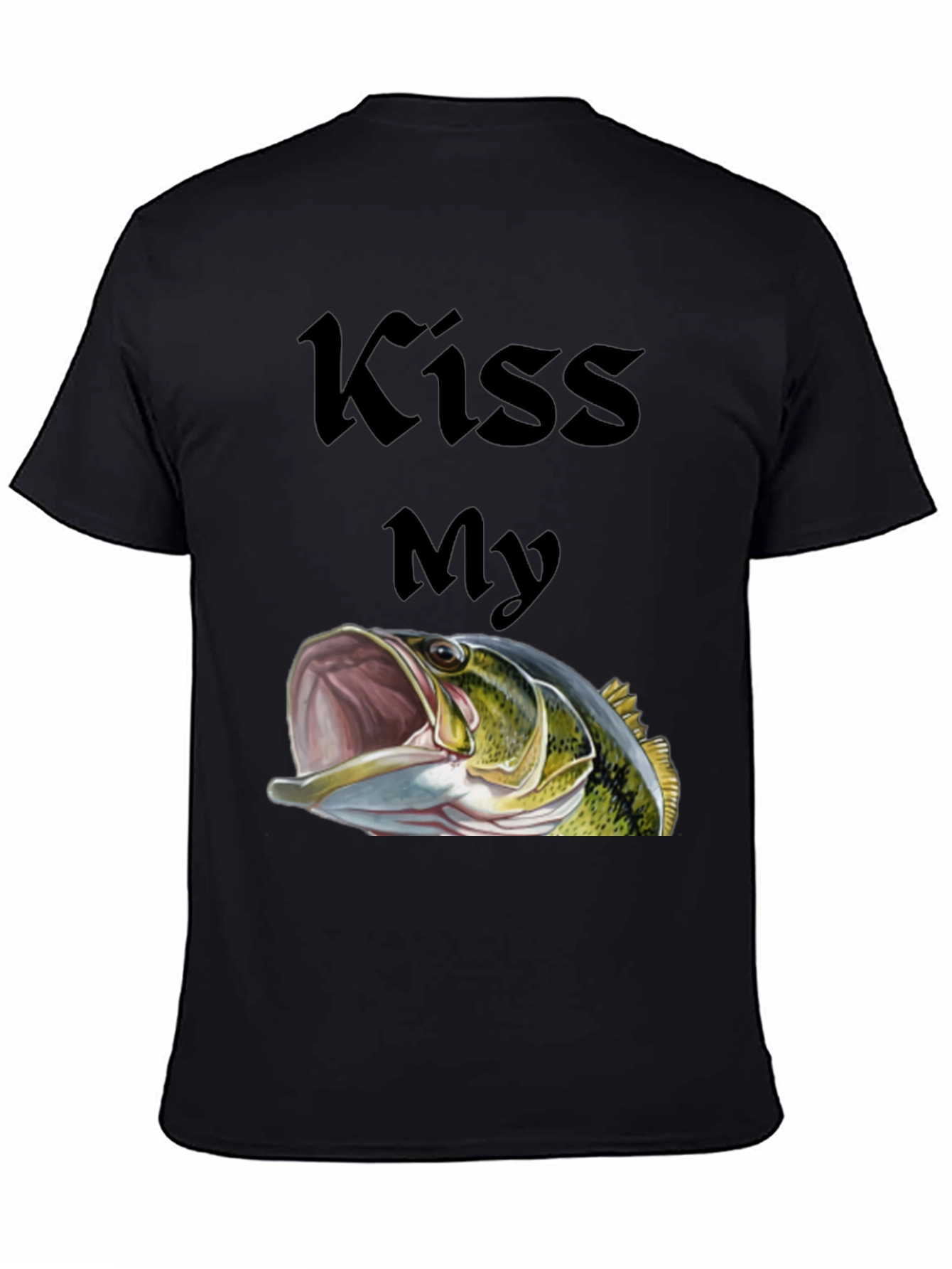 Kiss My Bass Graphic Tee - Black Fishing T-Shirt