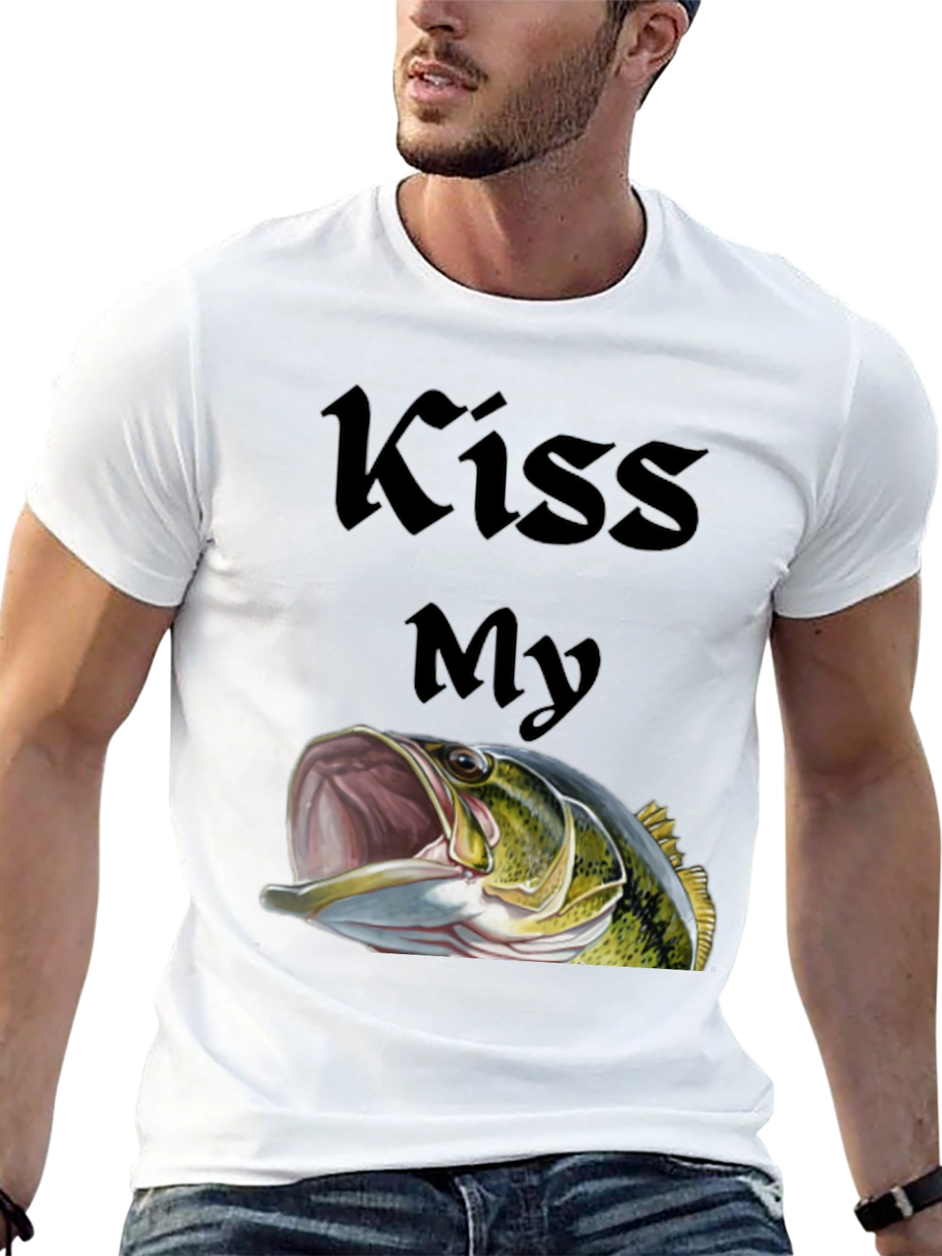 Kiss My Bass Graphic Tee - Black Fishing T-Shirt