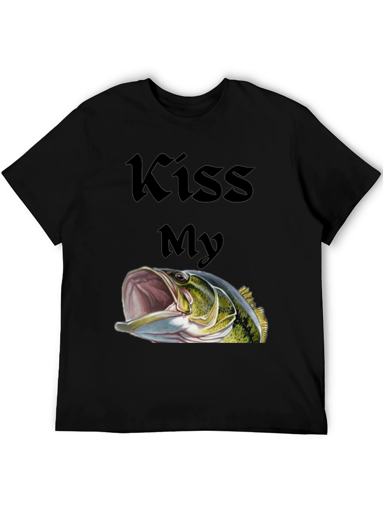 Kiss My Bass Graphic Tee - Black Fishing T-Shirt