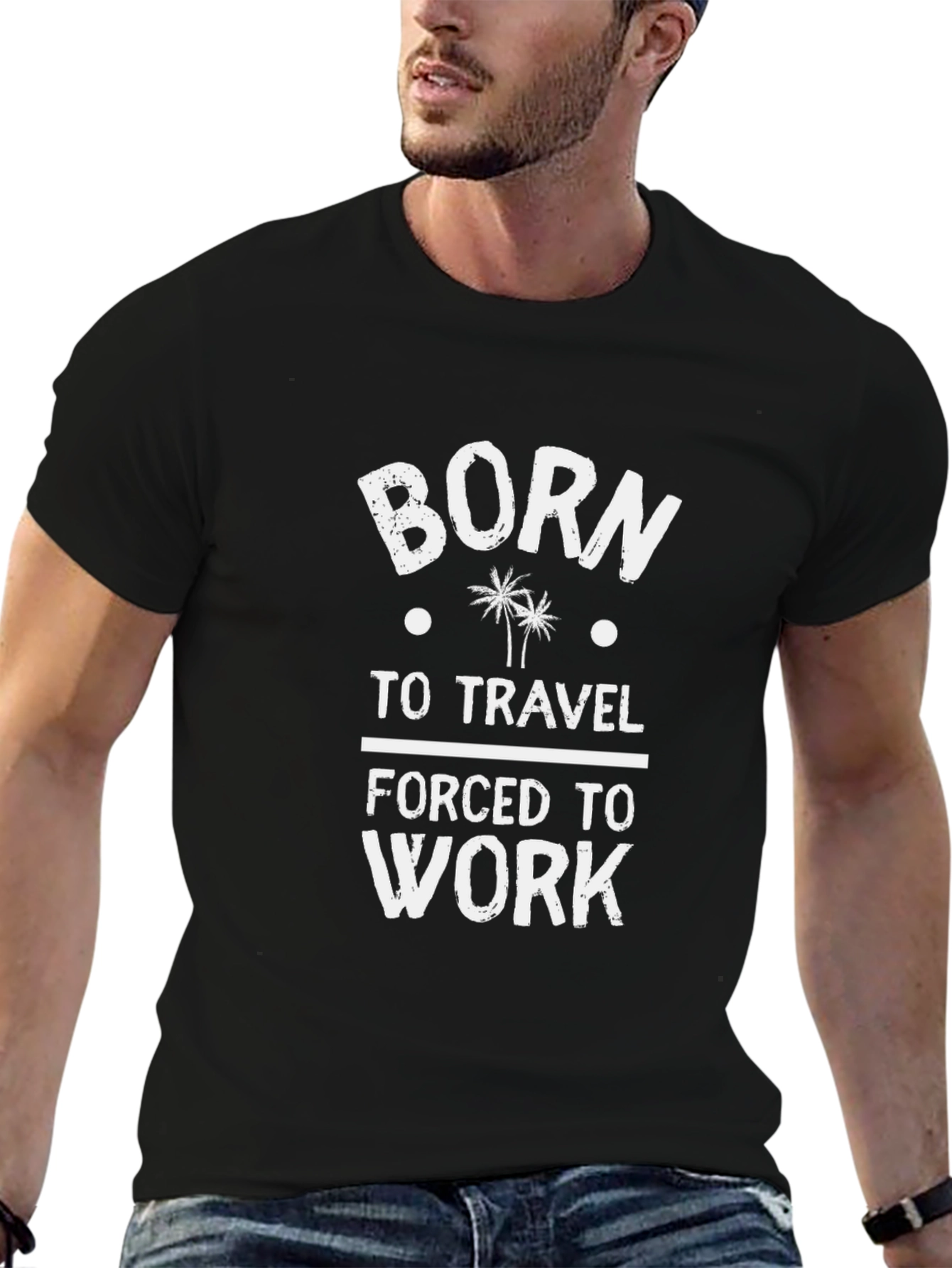 Born to Travel T-Shirt - Black Cotton Tee