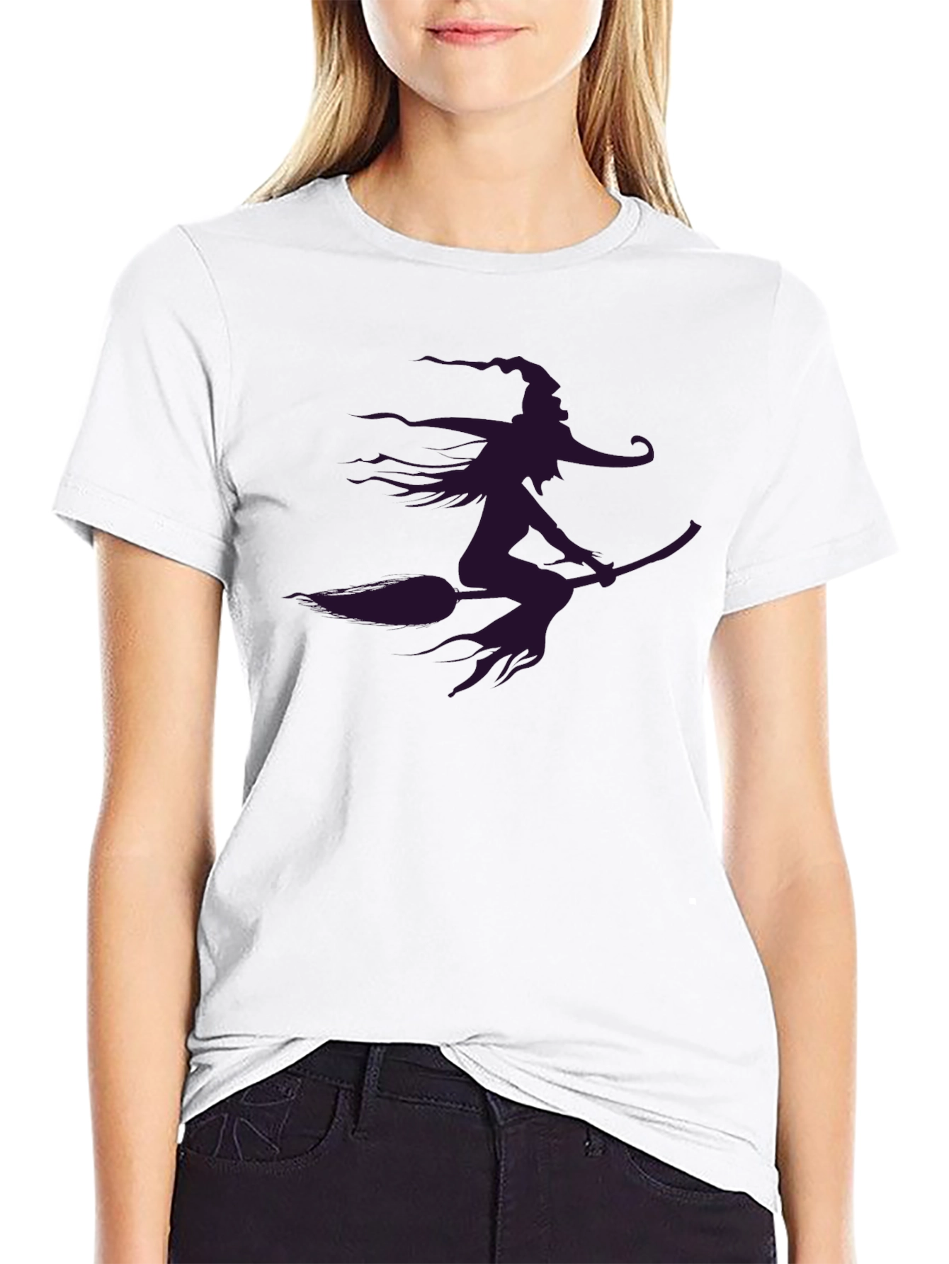 Witch on Broomstick Graphic Tee