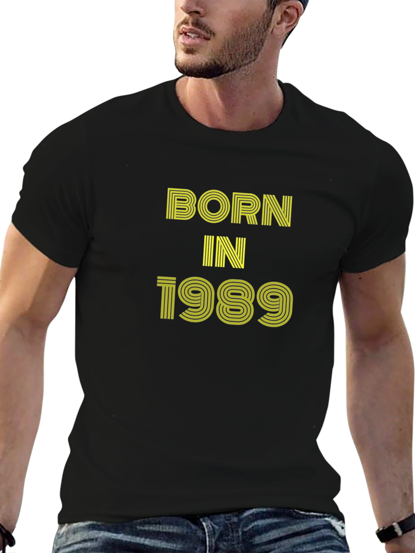 Born in 1989 Black Graphic Tee