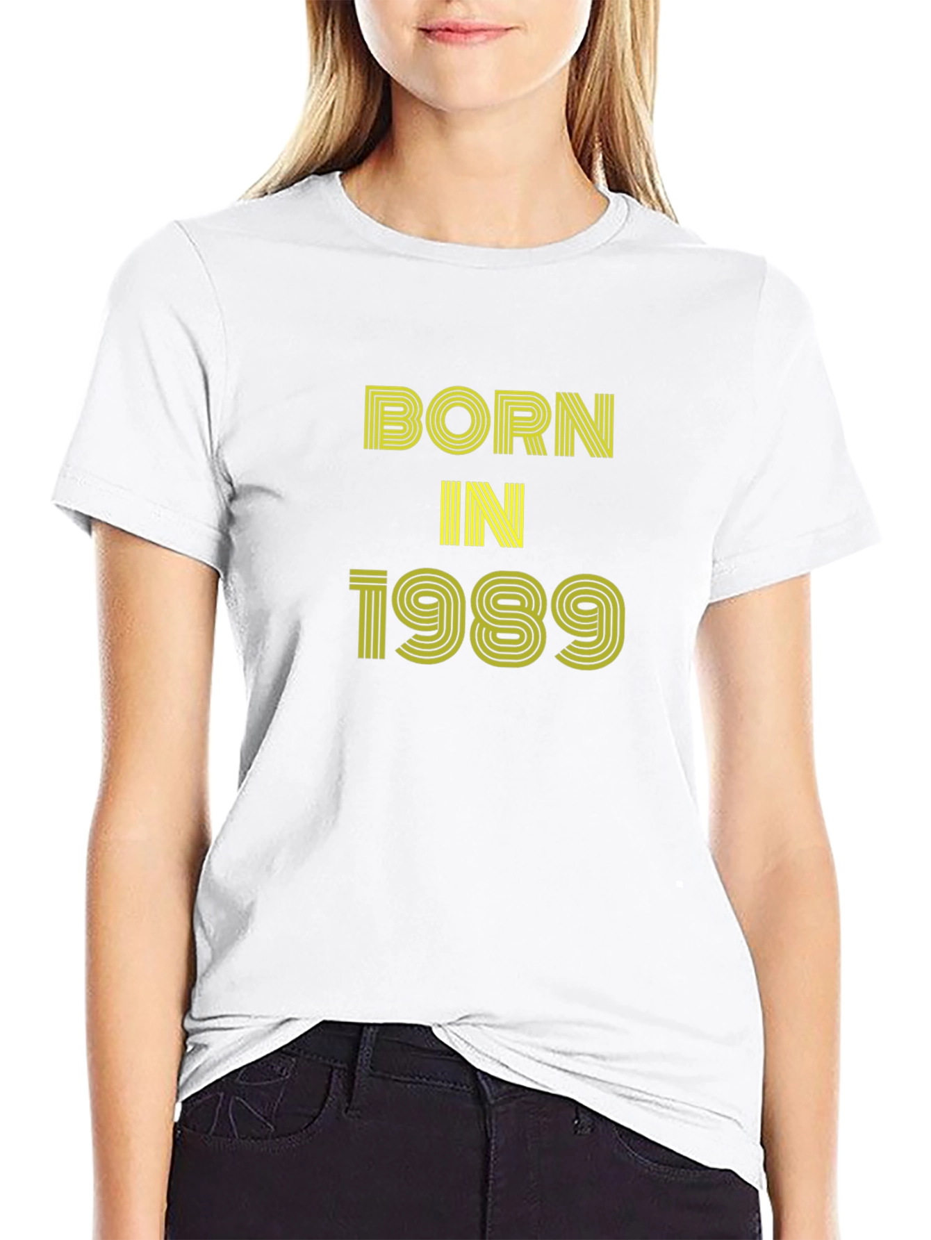 Born in 1989 Black Graphic Tee