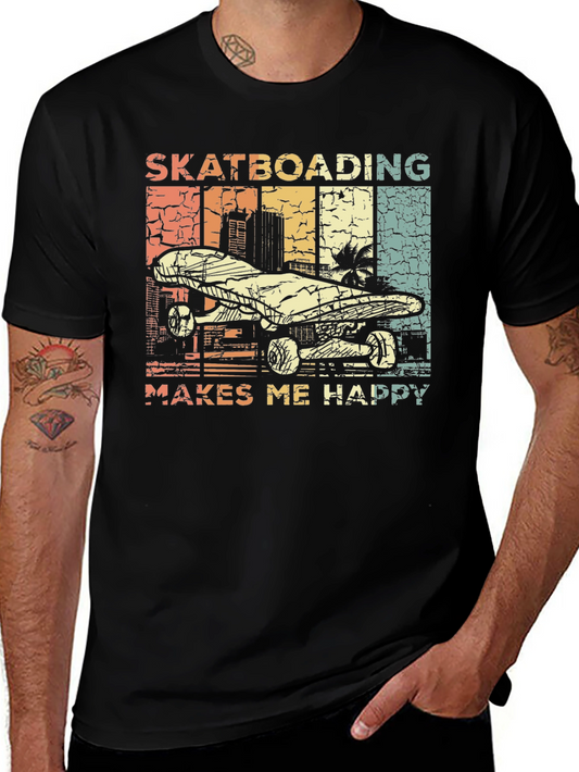 Skateboarding Makes Me Happy T-Shirt