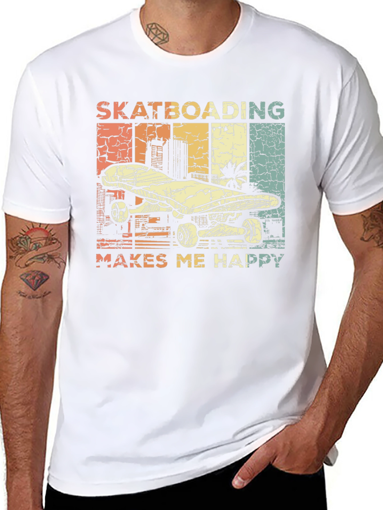 Skateboarding Makes Me Happy T-Shirt