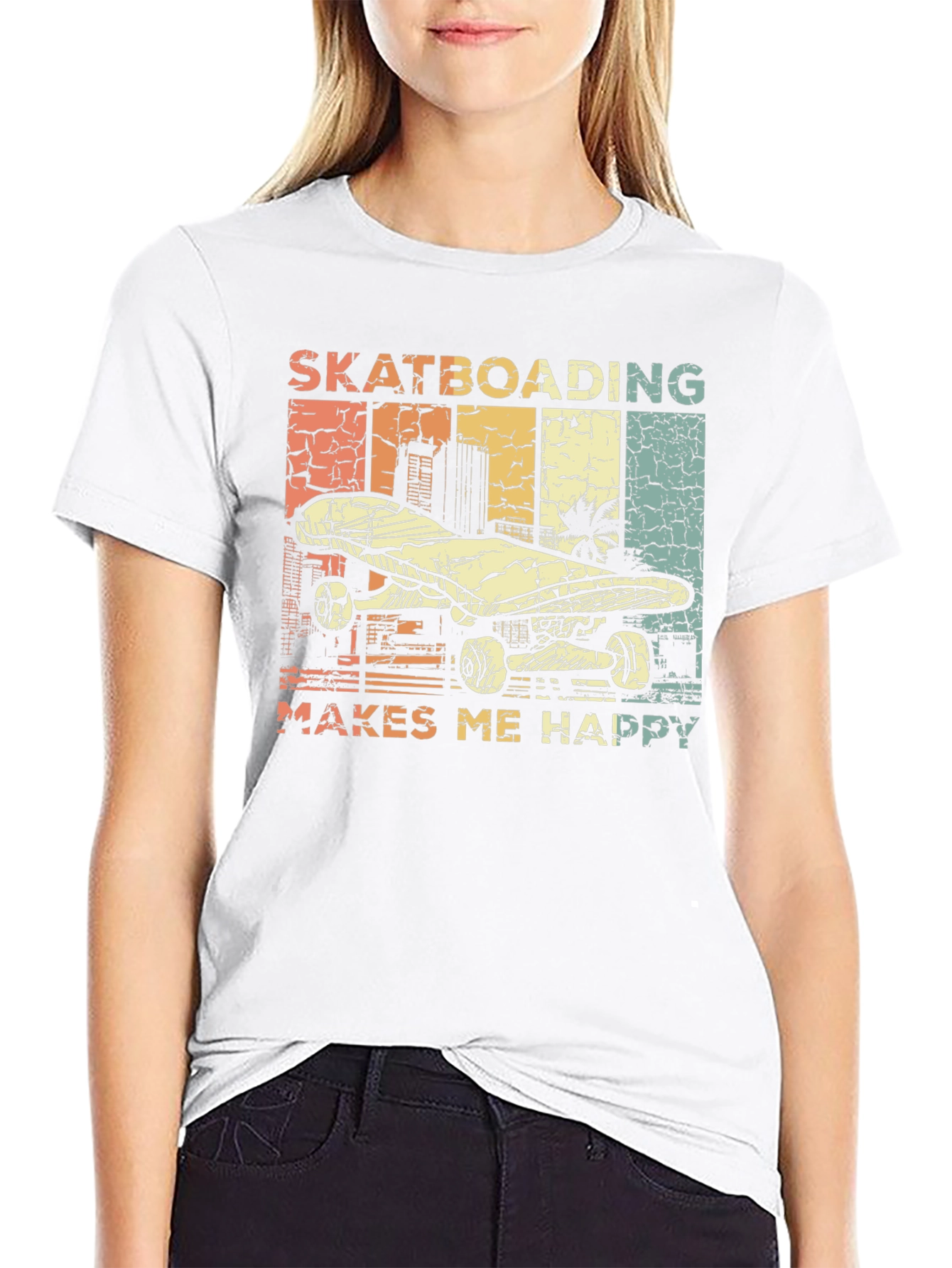 Skateboarding Makes Me Happy T-Shirt