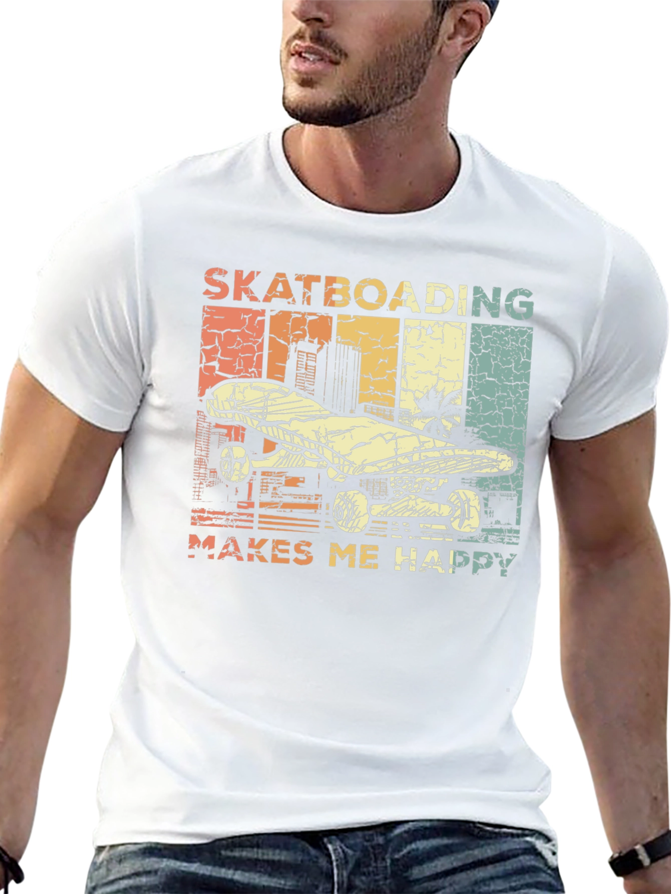 Skateboarding Makes Me Happy T-Shirt