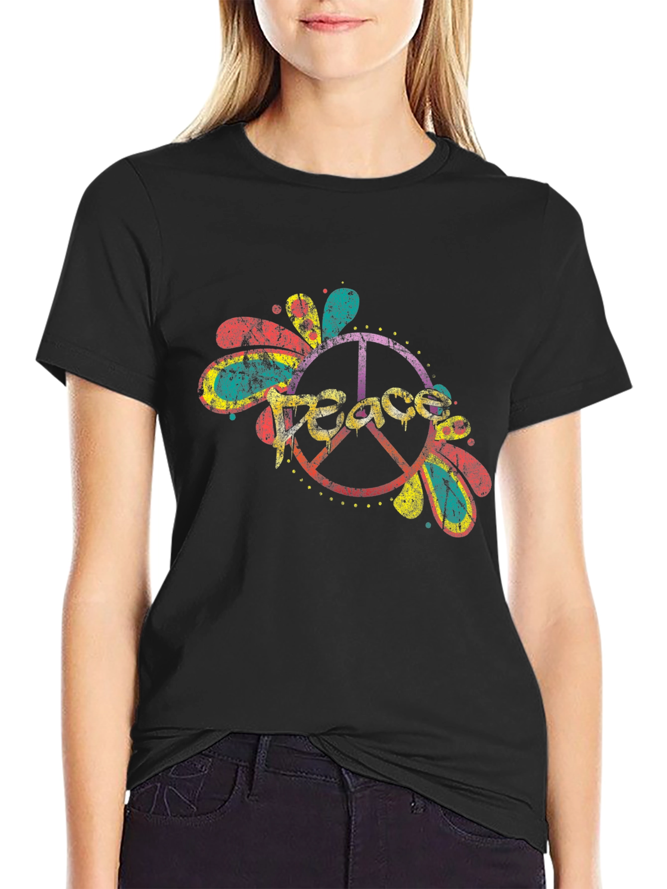 Peace Sign Graphic Tee - Retro Style