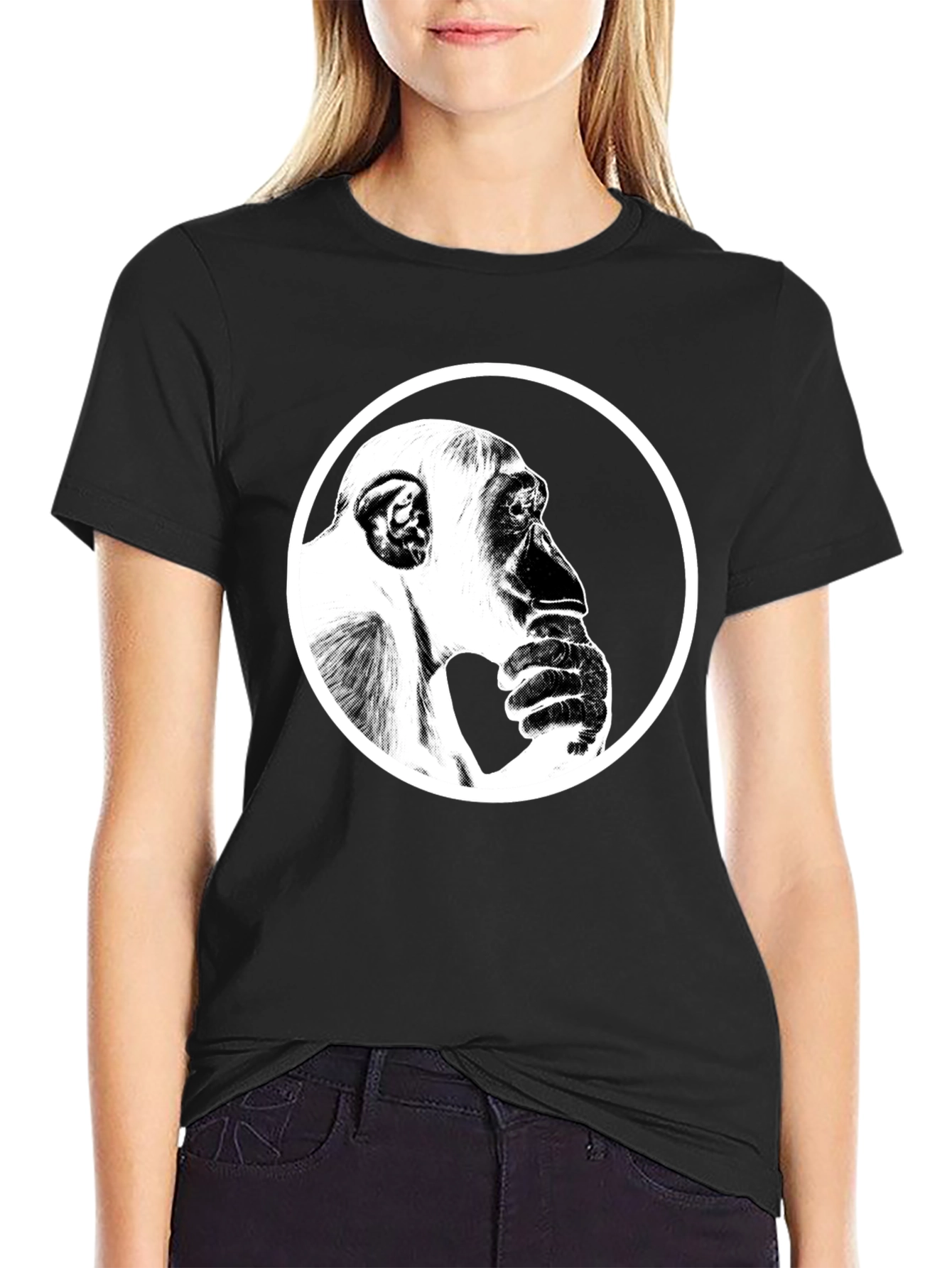 Thinking Chimpanzee Graphic T-Shirt