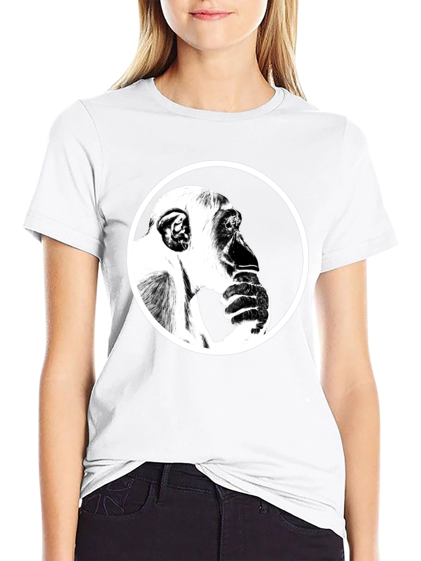 Thinking Chimpanzee Graphic T-Shirt
