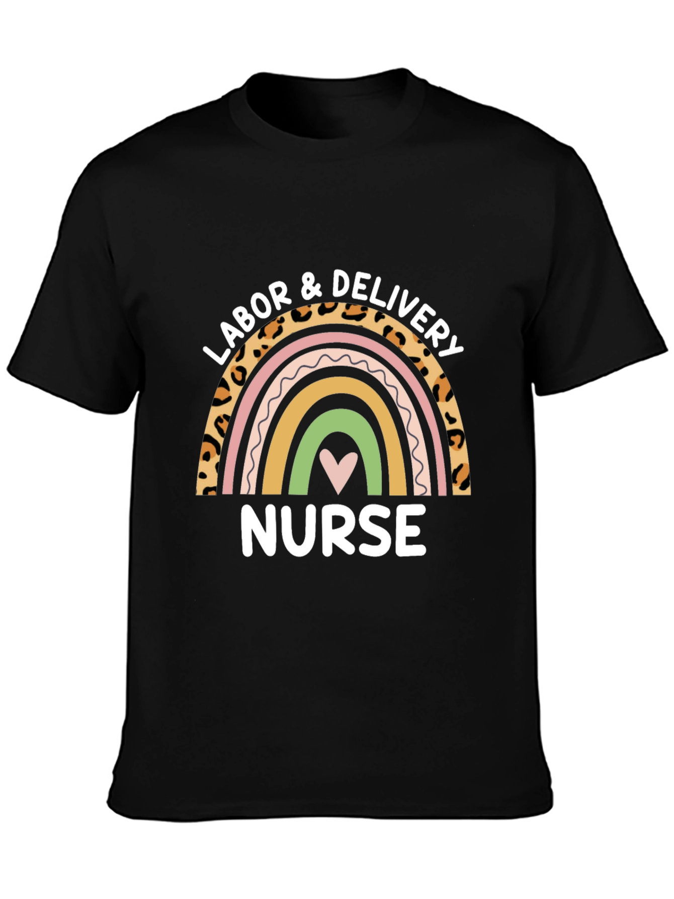 Labor & Delivery Nurse Rainbow Graphic T-Shirt