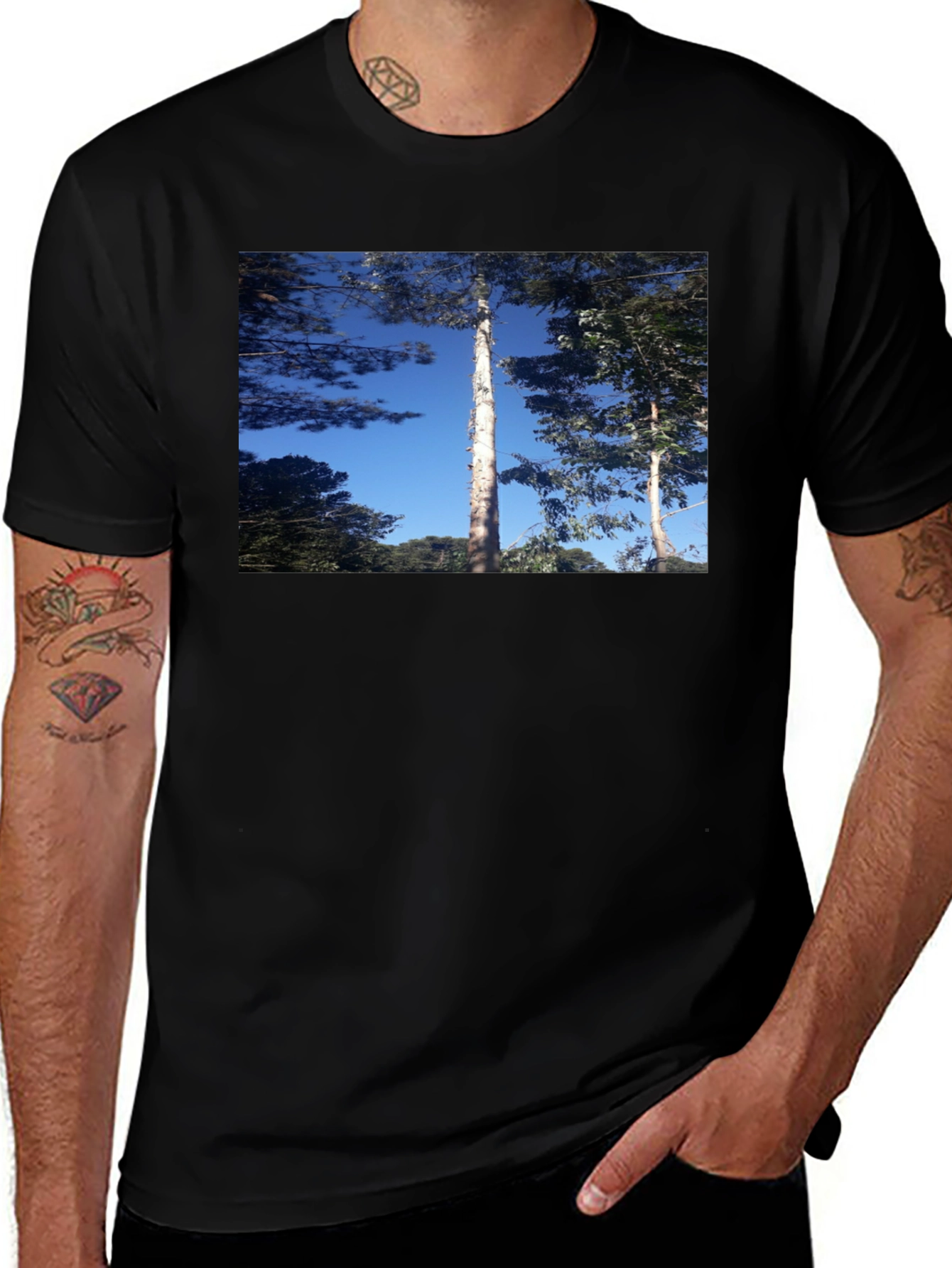 Nature Scene Black T-Shirt