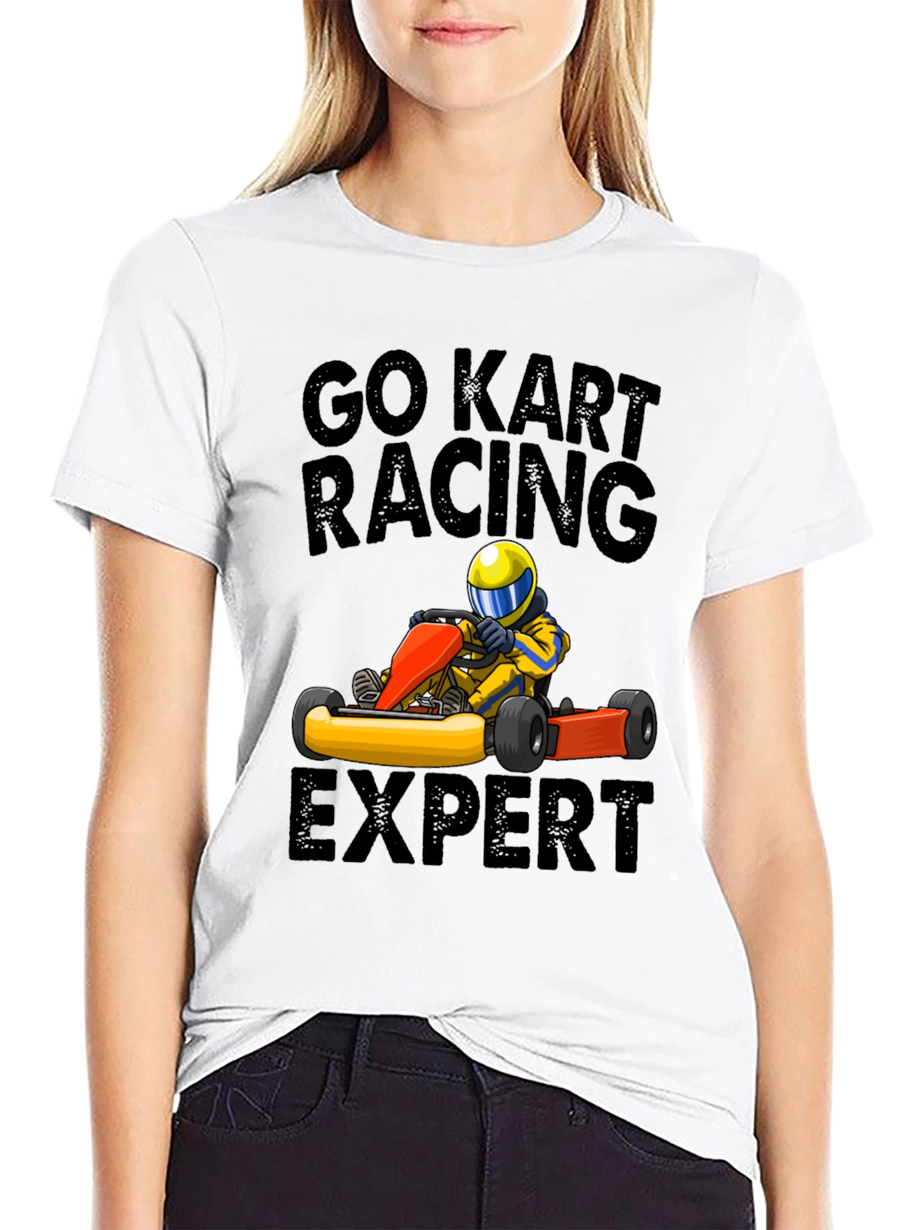 Go Kart Racing Expert T-Shirt - Black Cotton Blend